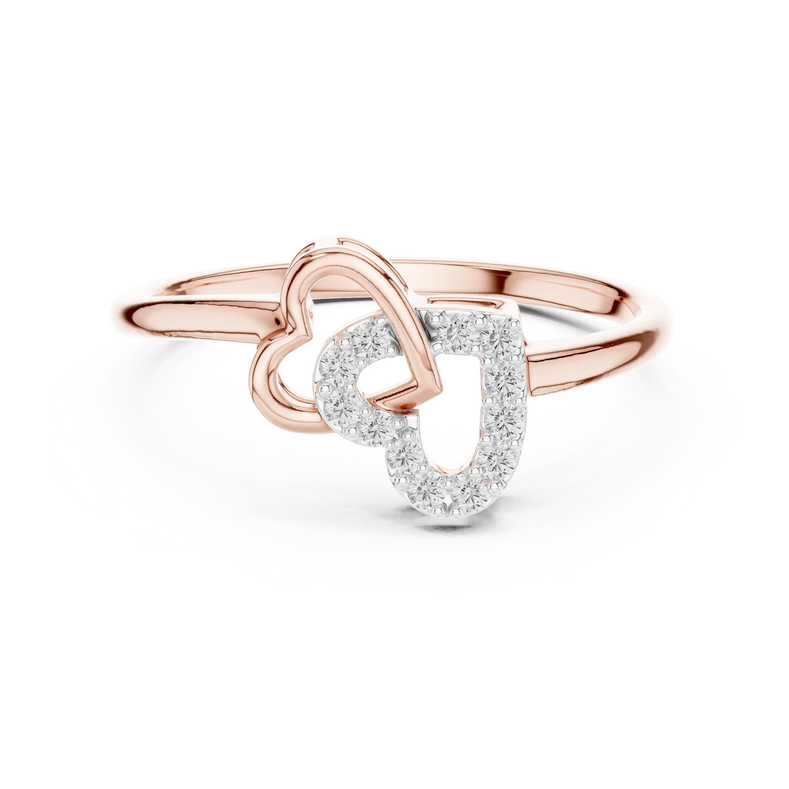 MJR065 - Openwork Interlocking Dual Heart Promise Ring