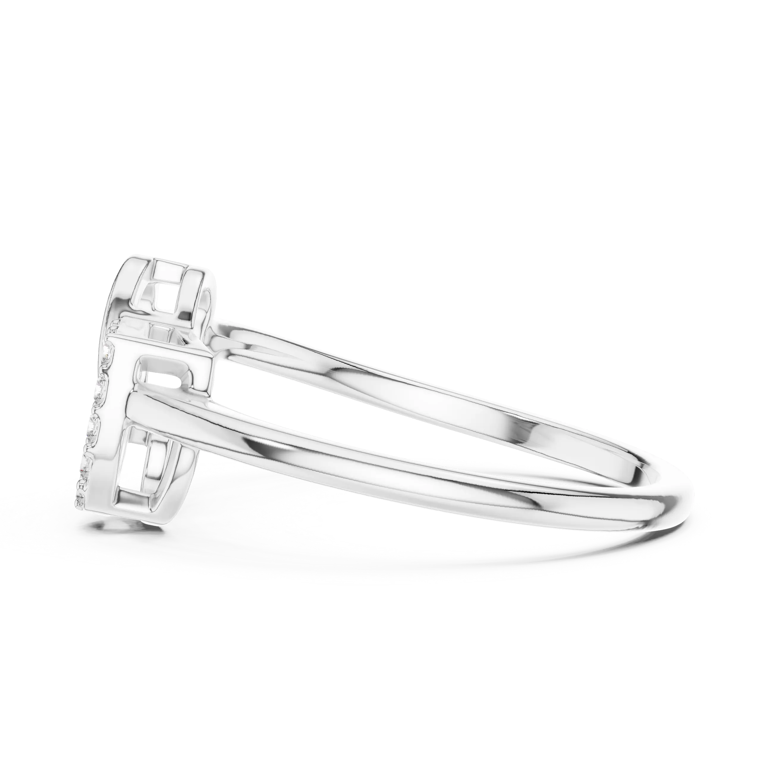 MJR065 - Openwork Interlocking Dual Heart Promise Ring