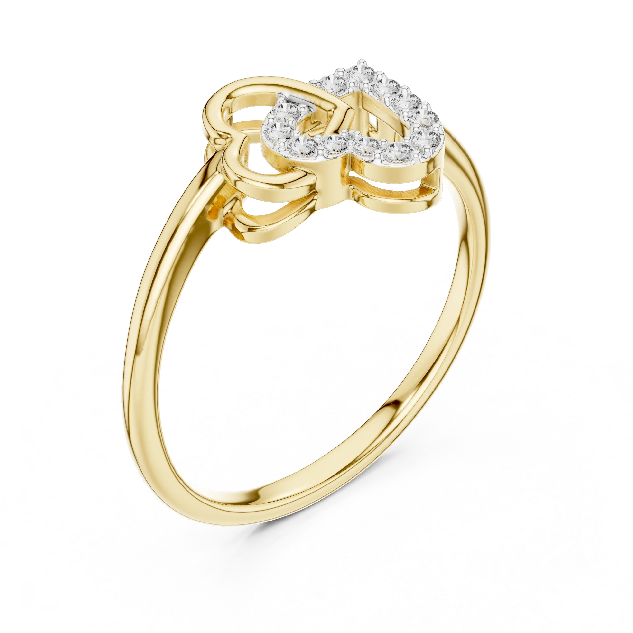 MJR065 - Openwork Interlocking Dual Heart Promise Ring