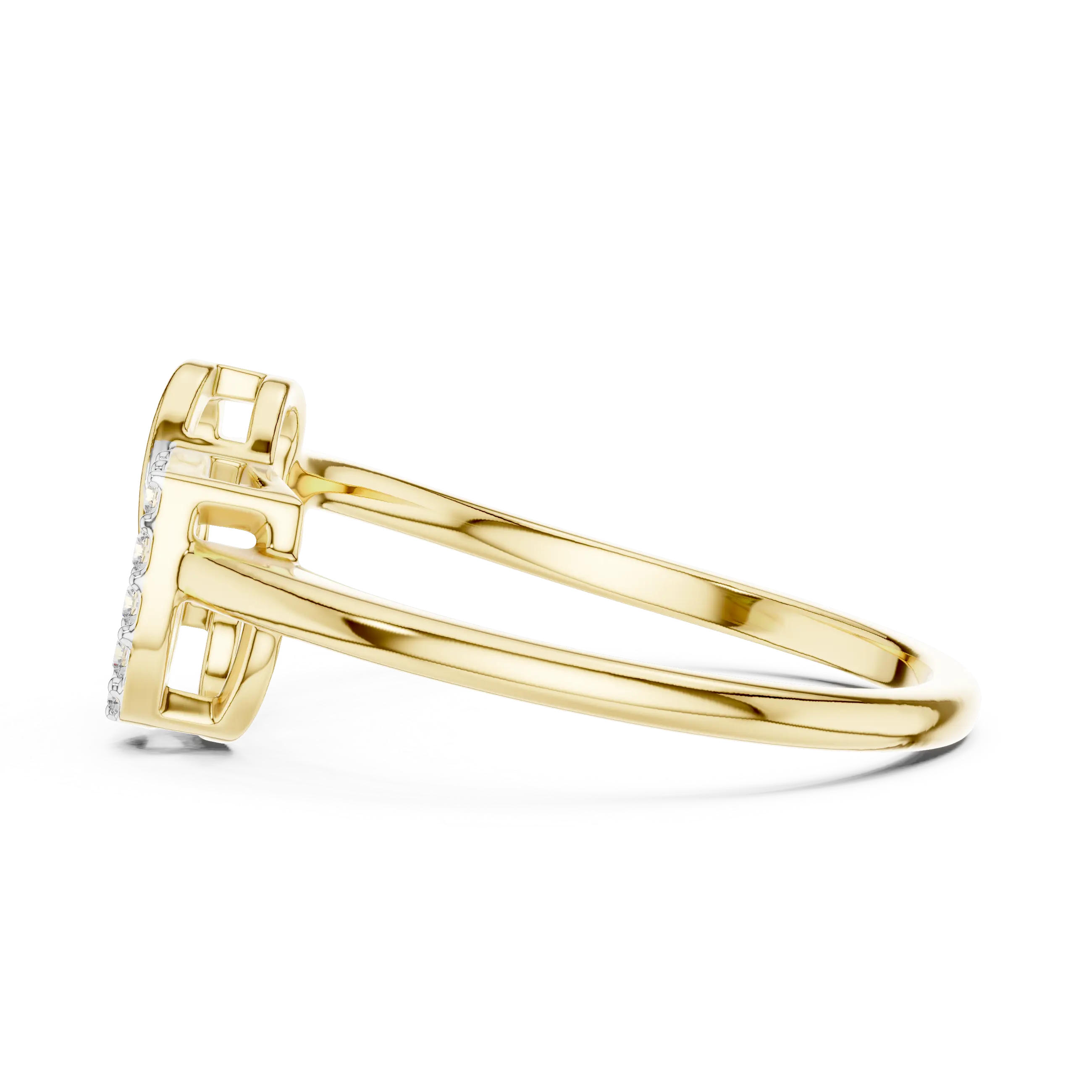 MJR065 - Openwork Interlocking Dual Heart Promise Ring