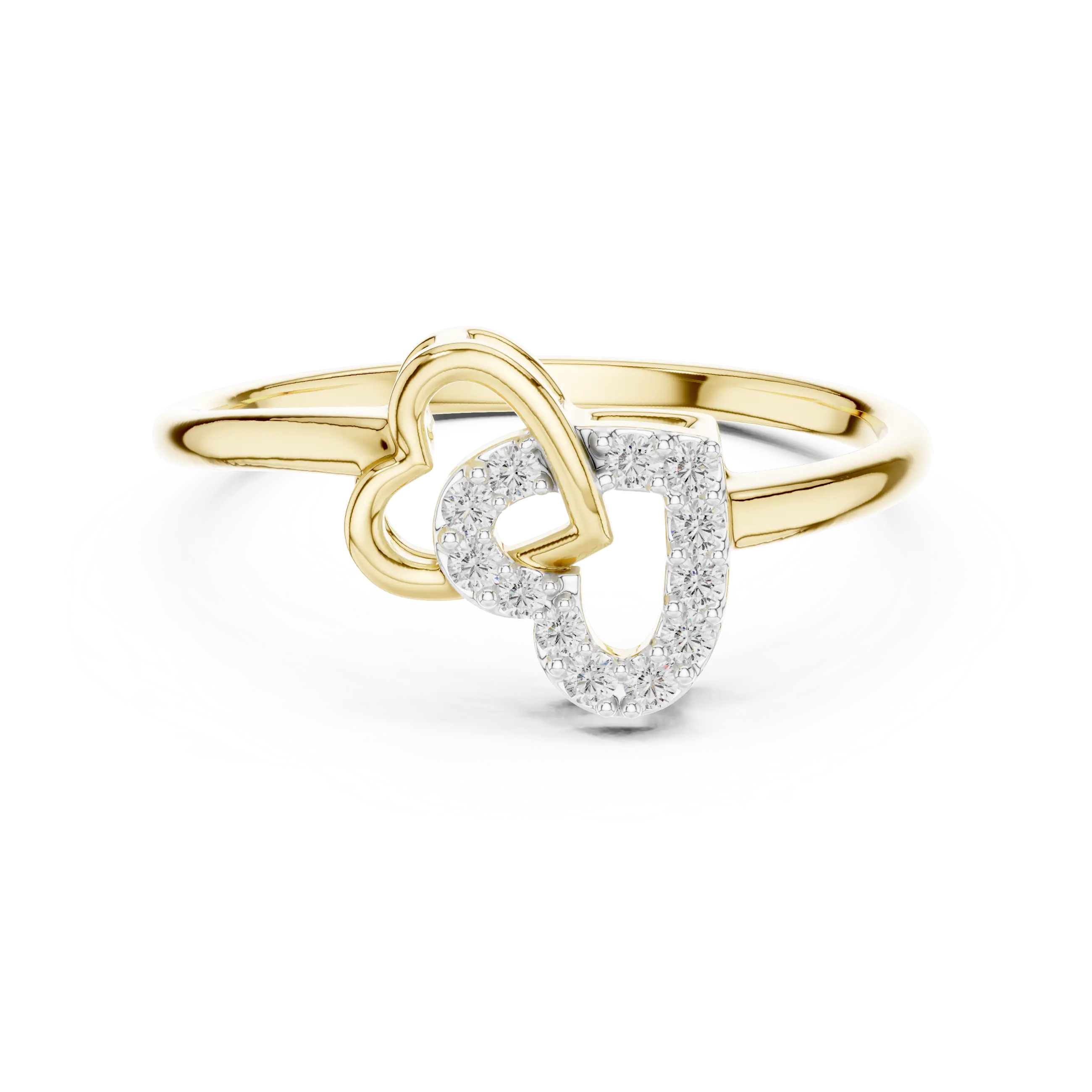 MJR065 - Openwork Interlocking Dual Heart Promise Ring