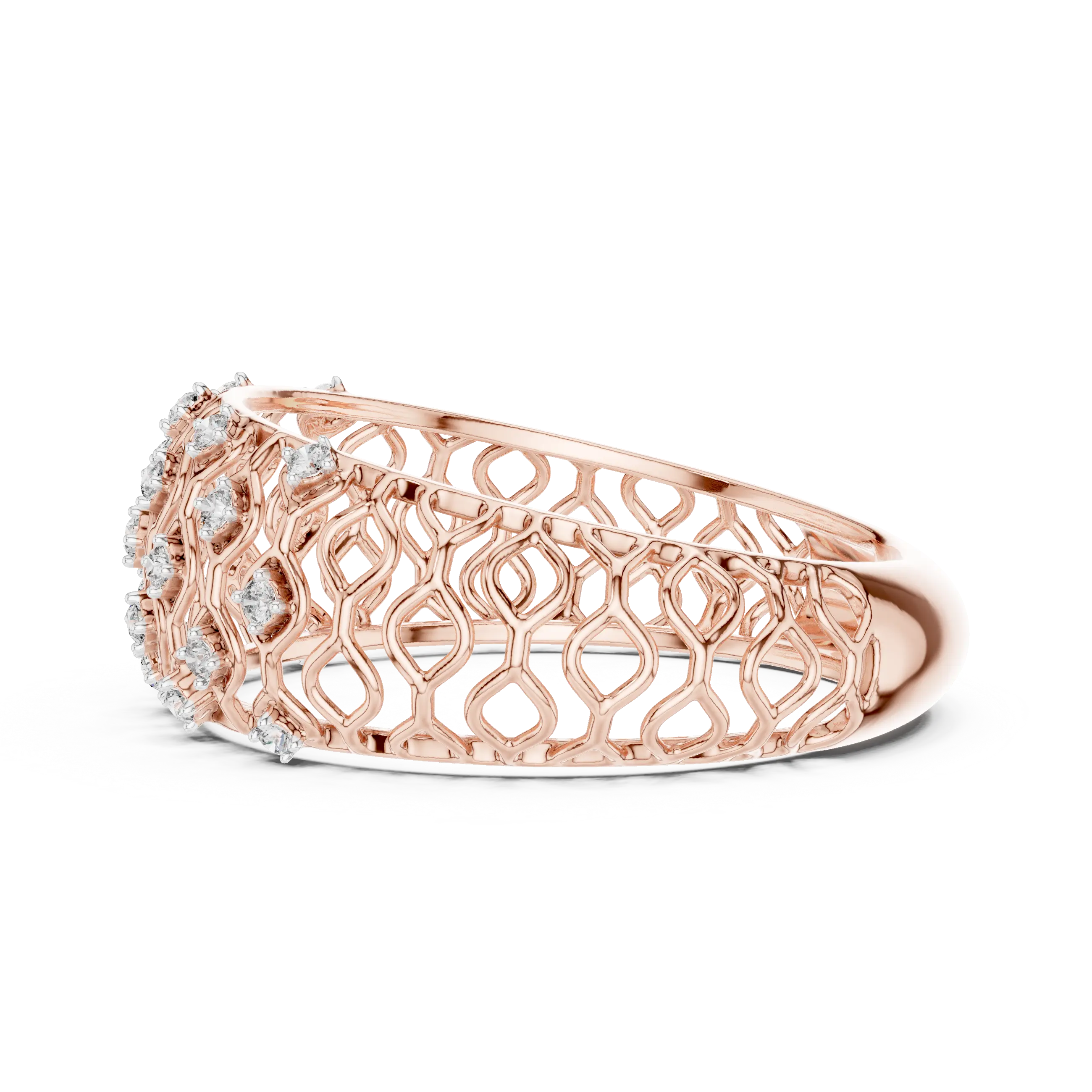 MJAR004 - Geometric Round Accent Open Lattice Band