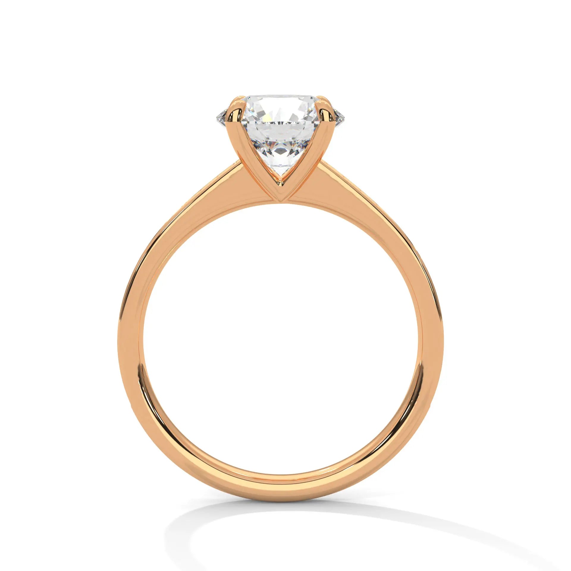 MJBS13 - Four-Prong Round Stone Pavé Accent Ring