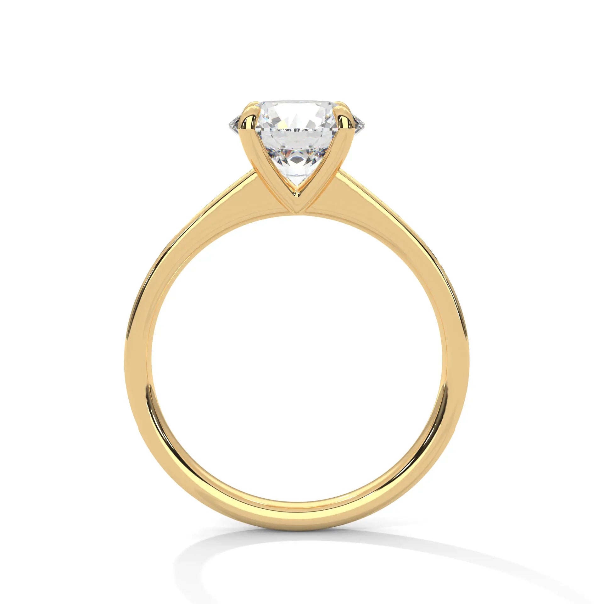 MJBS13 - Four-Prong Round Stone Pavé Accent Ring