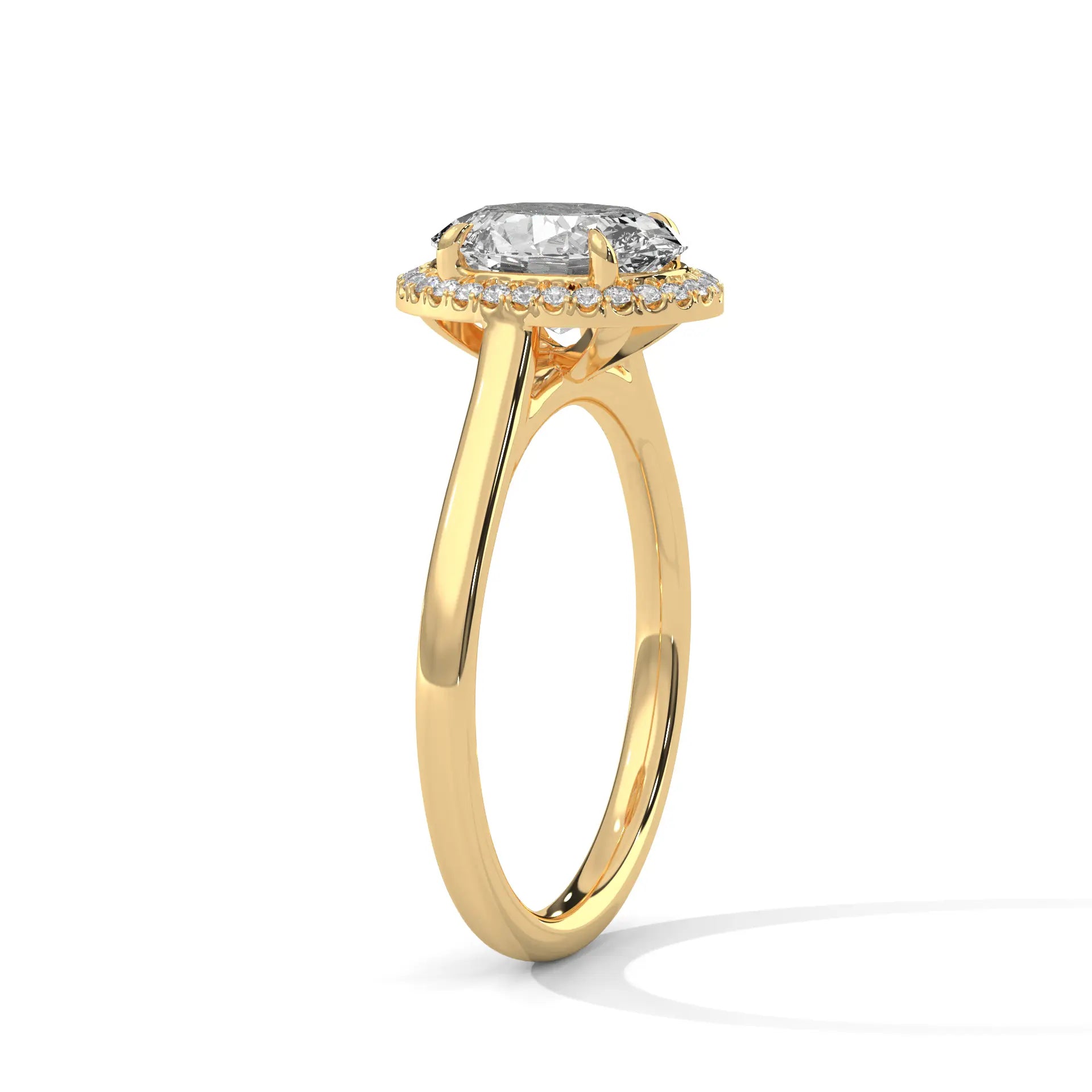 MJBS16 - Cathedral Style Plain Shank Oval Promise Ring