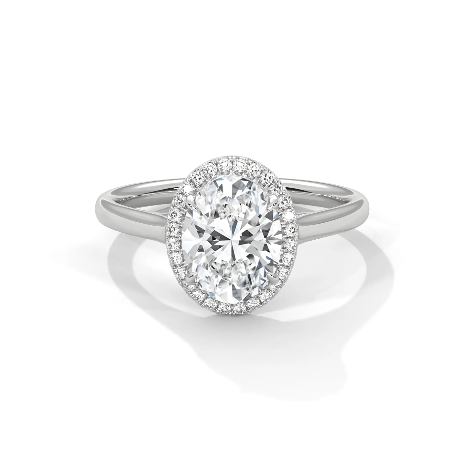 MJBS16 - Cathedral Style Plain Shank Oval Promise Ring
