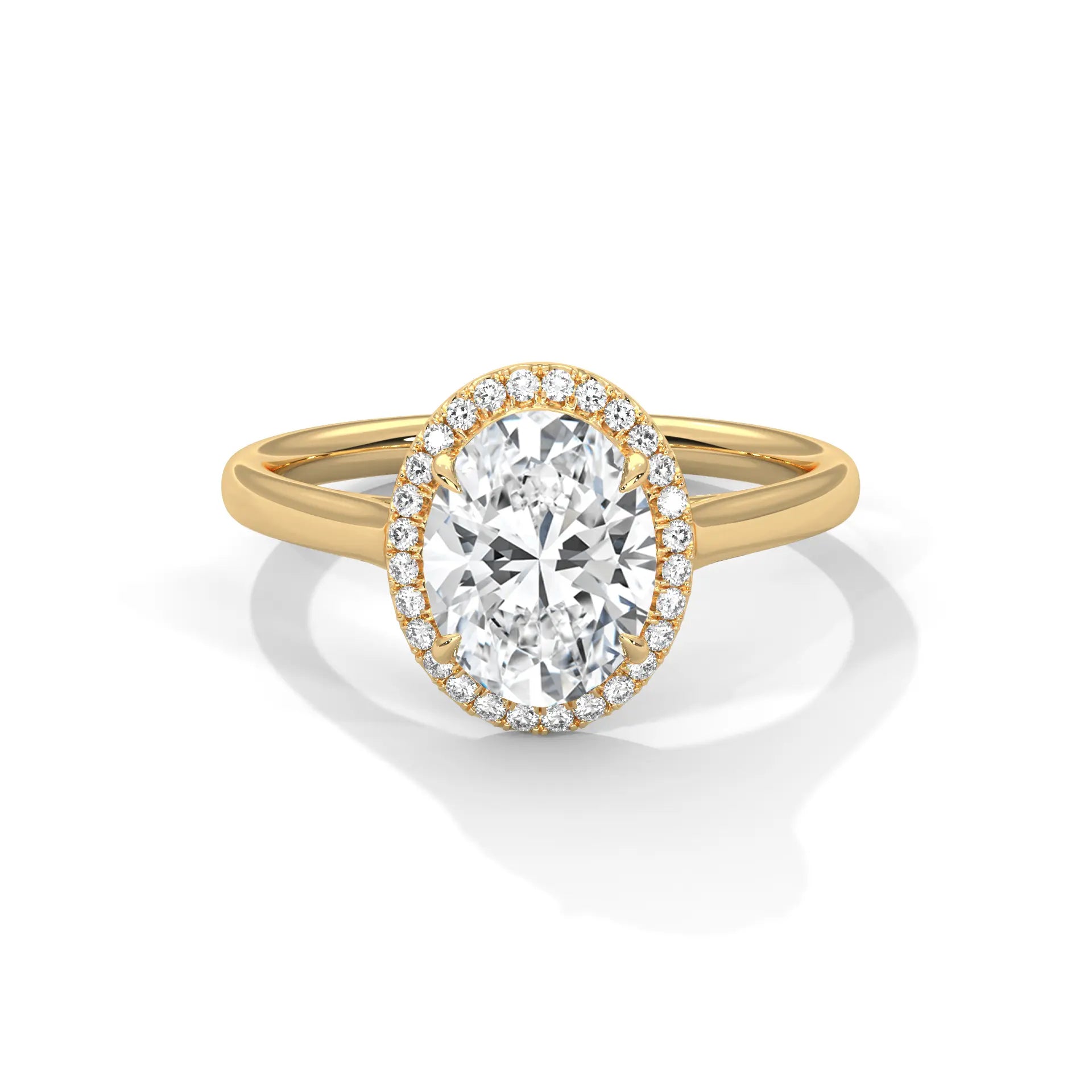MJBS16 - Cathedral Style Plain Shank Oval Promise Ring