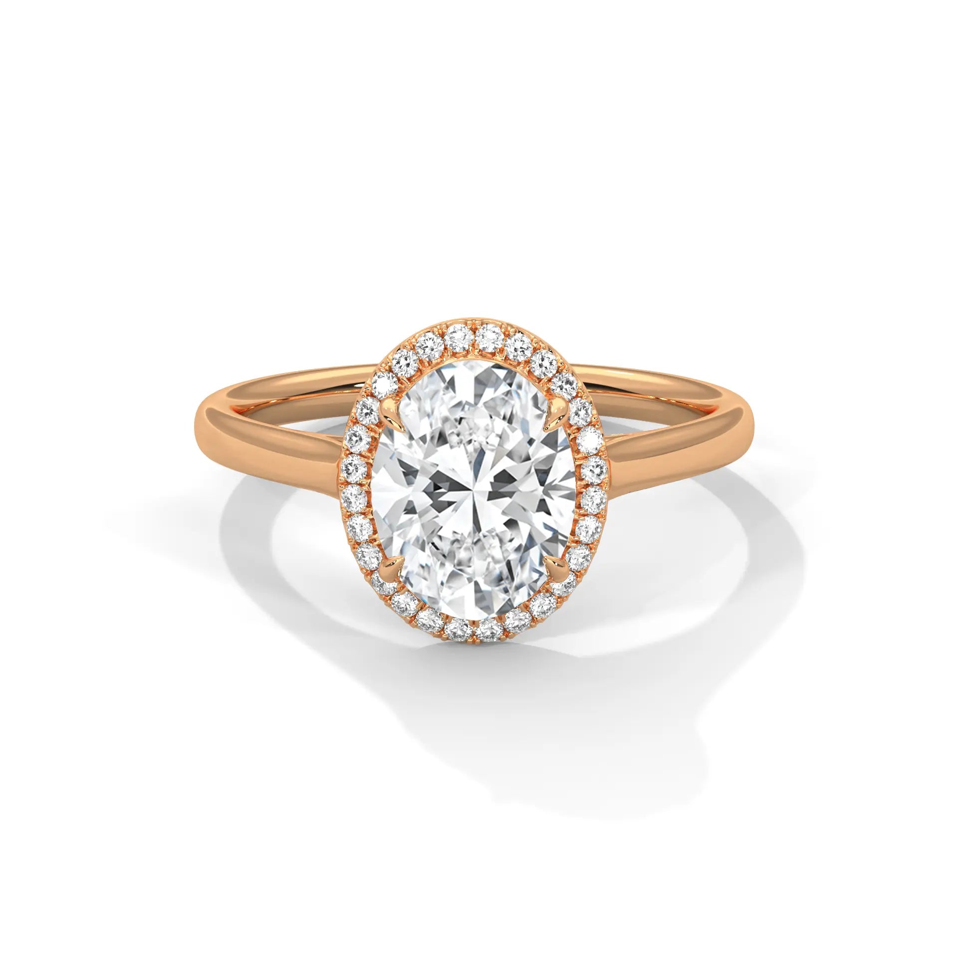MJBS16 - Cathedral Style Plain Shank Oval Promise Ring