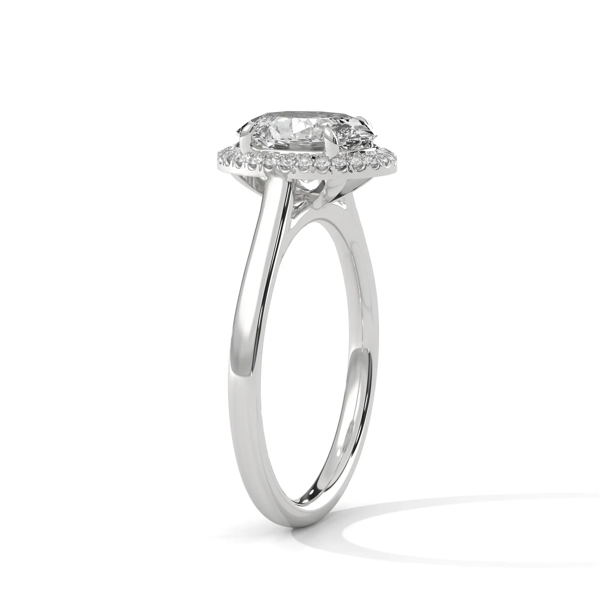 MJBS16 - Cathedral Style Plain Shank Oval Promise Ring