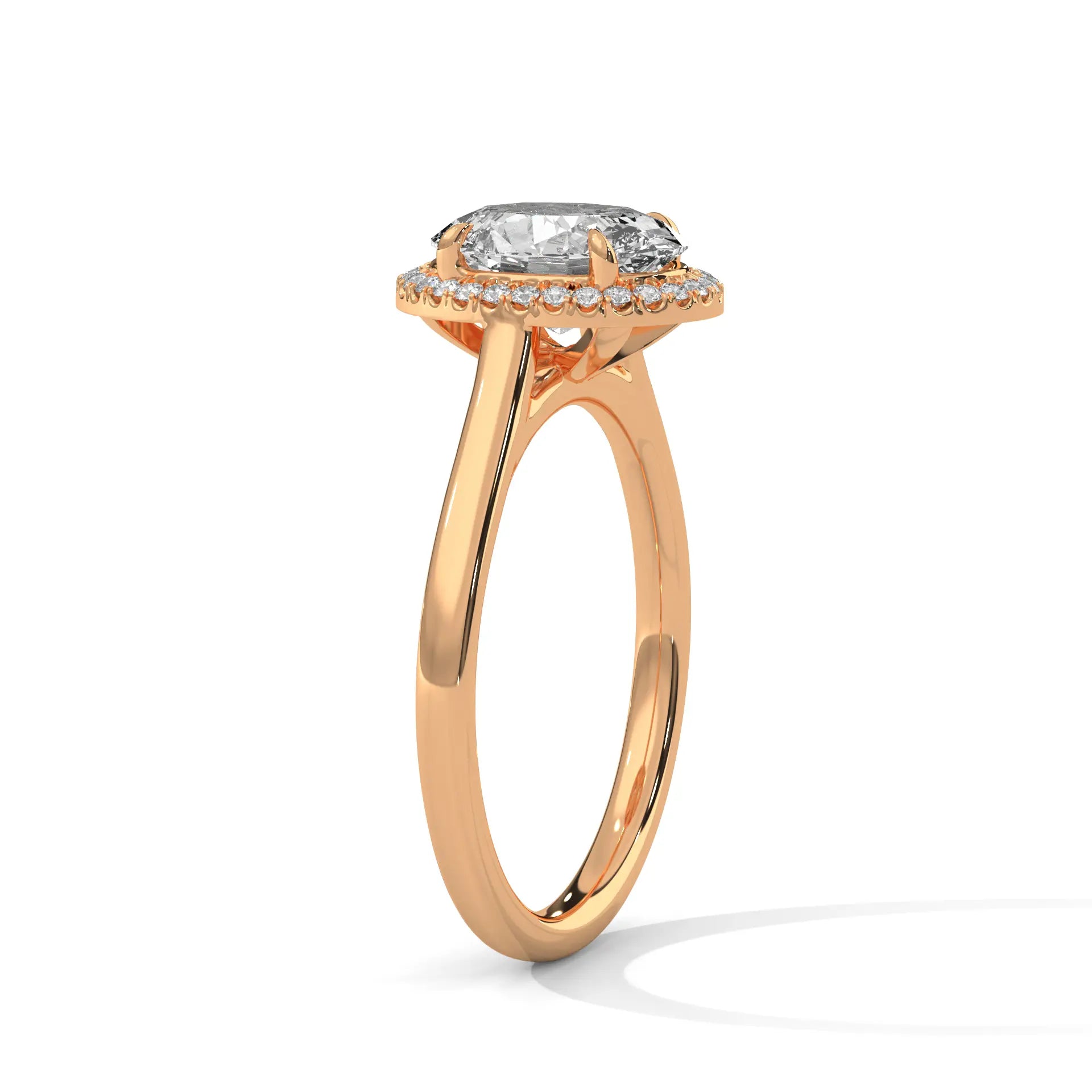 MJBS16 - Cathedral Style Plain Shank Oval Promise Ring