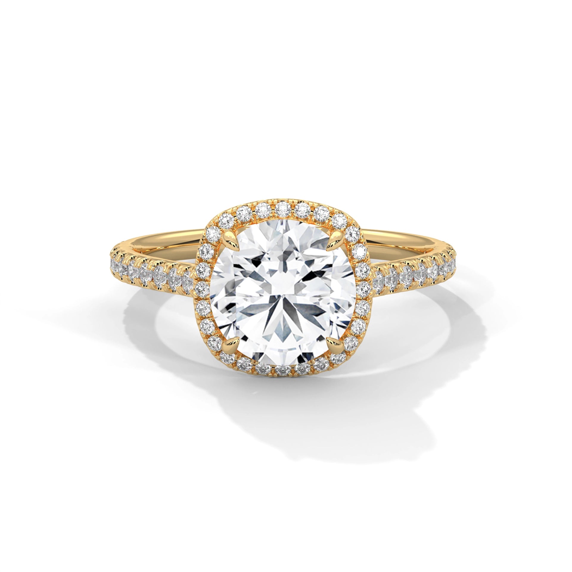 MJBS3 - Round Brilliant Cushion Halo Engagement Ring