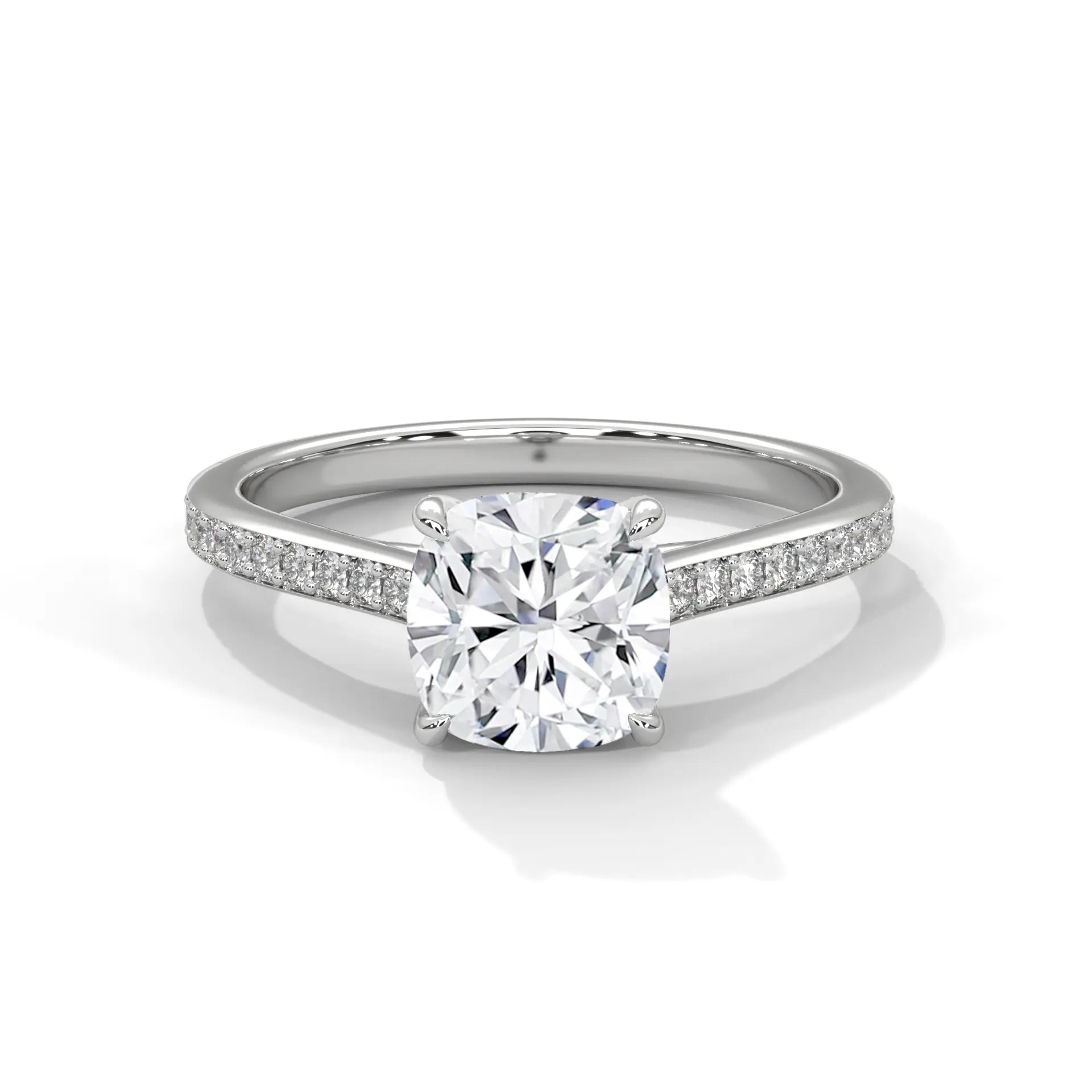 MJBS40 - Classic Silhouette Cushion Prong-Set Wedding Band