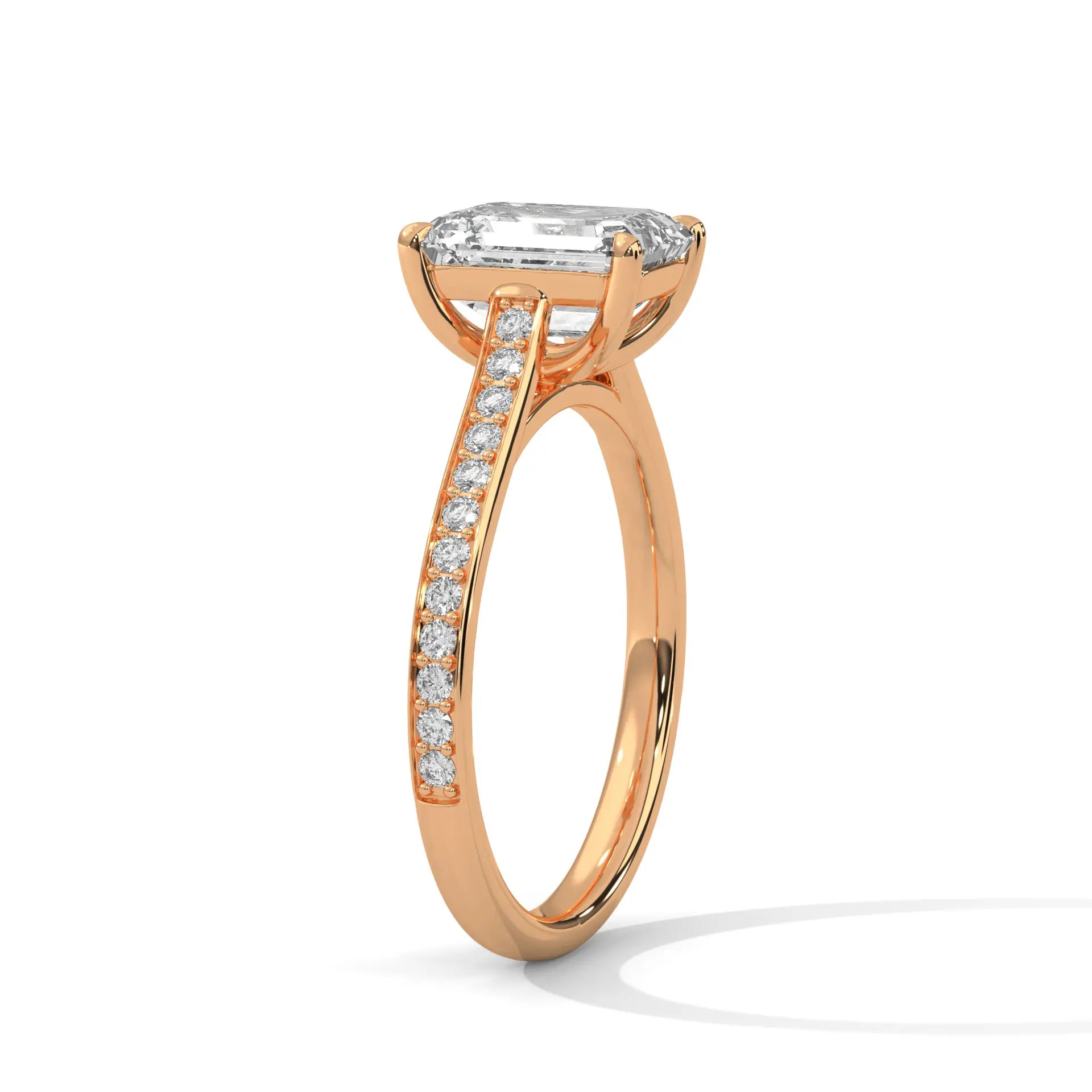 MJBS15 - Radiant Emerald Cut Contemporary Pavé Band