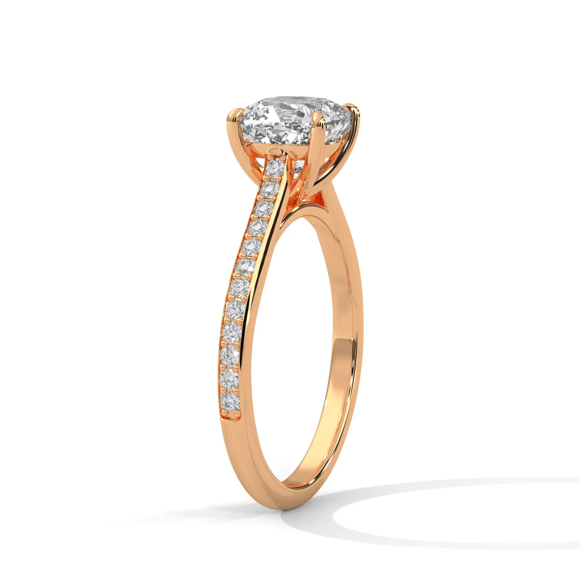 MJBS40 - Classic Silhouette Cushion Prong-Set Wedding Band