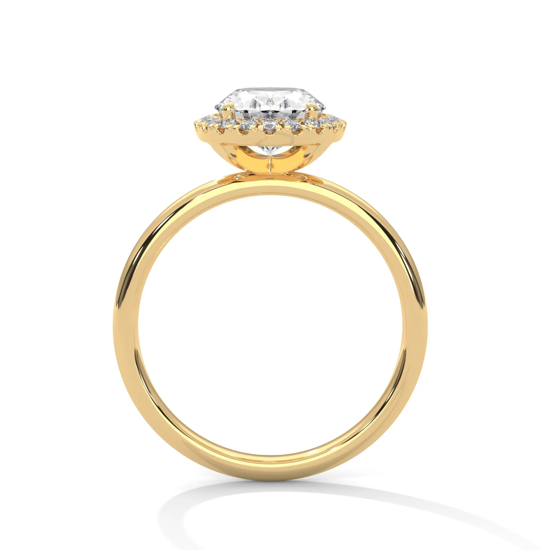 MJBS43 - Oval Cut Classic Halo Engagement Ring
