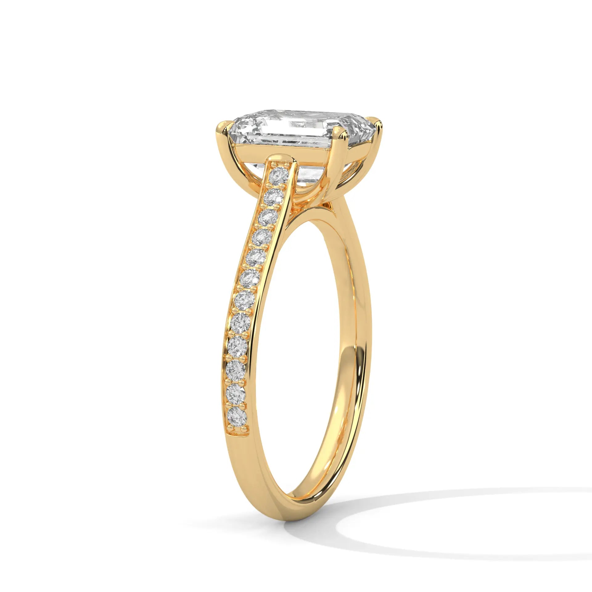 MJBS15 - Radiant Emerald Cut Contemporary Pavé Band