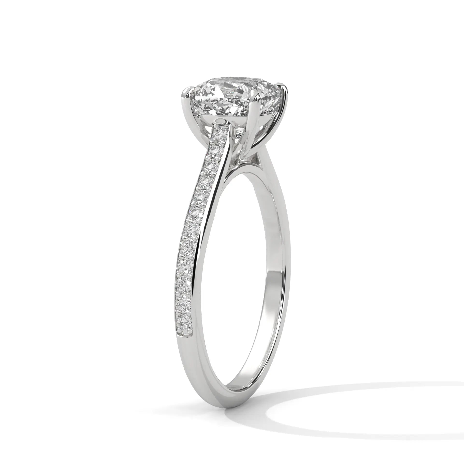 MJBS40 - Classic Silhouette Cushion Prong-Set Wedding Band
