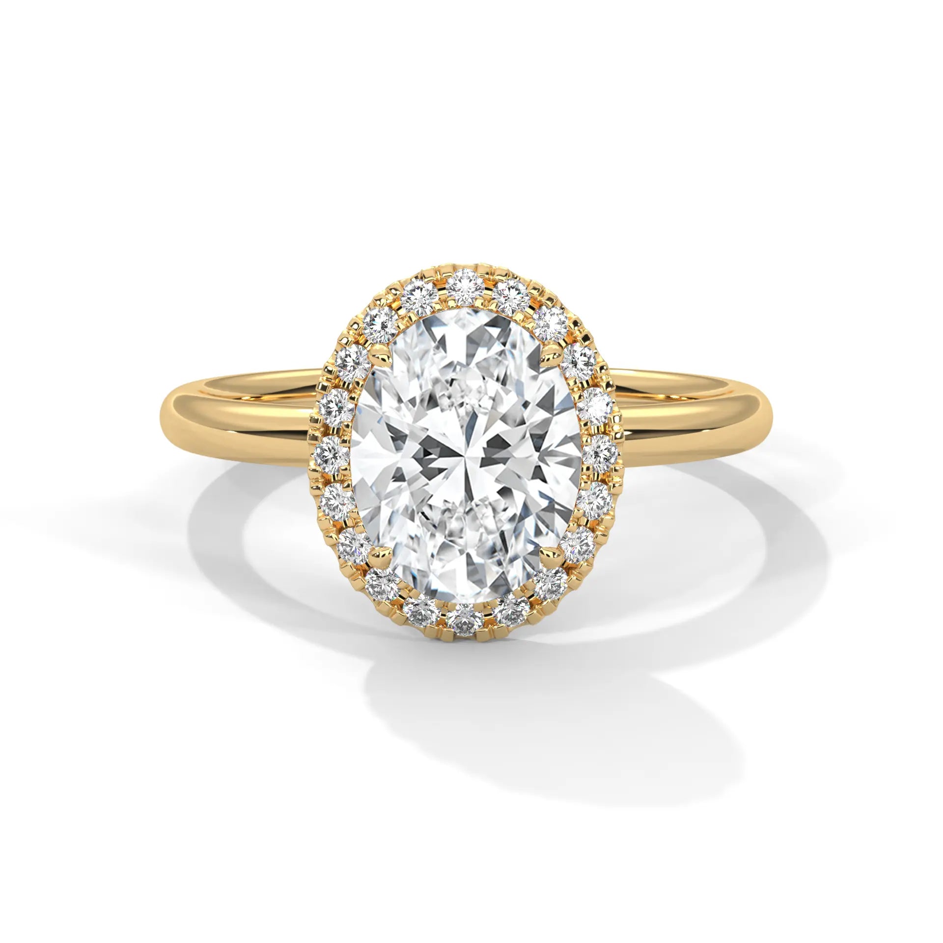 MJBS43 - Oval Cut Classic Halo Engagement Ring