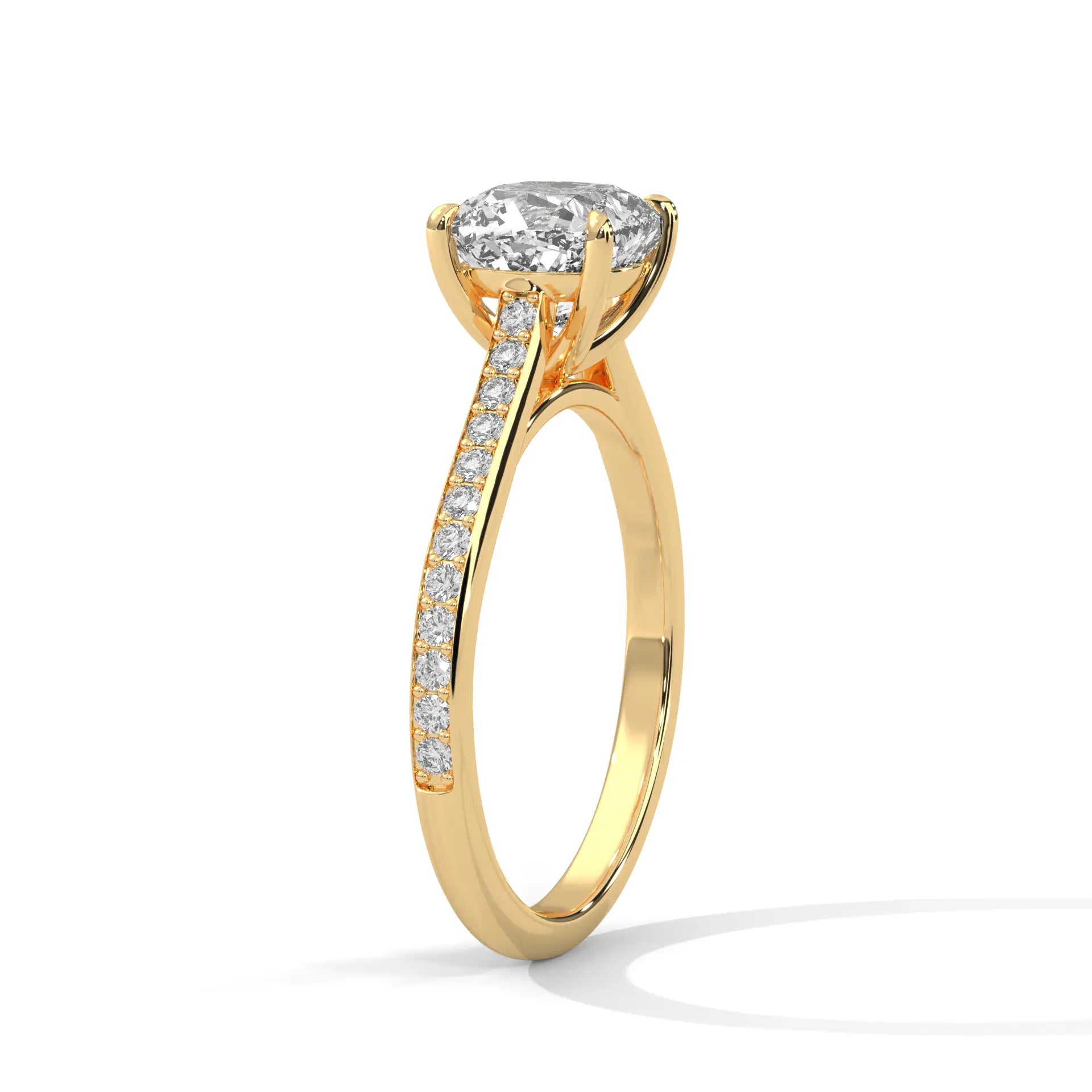 MJBS40 - Classic Silhouette Cushion Prong-Set Wedding Band