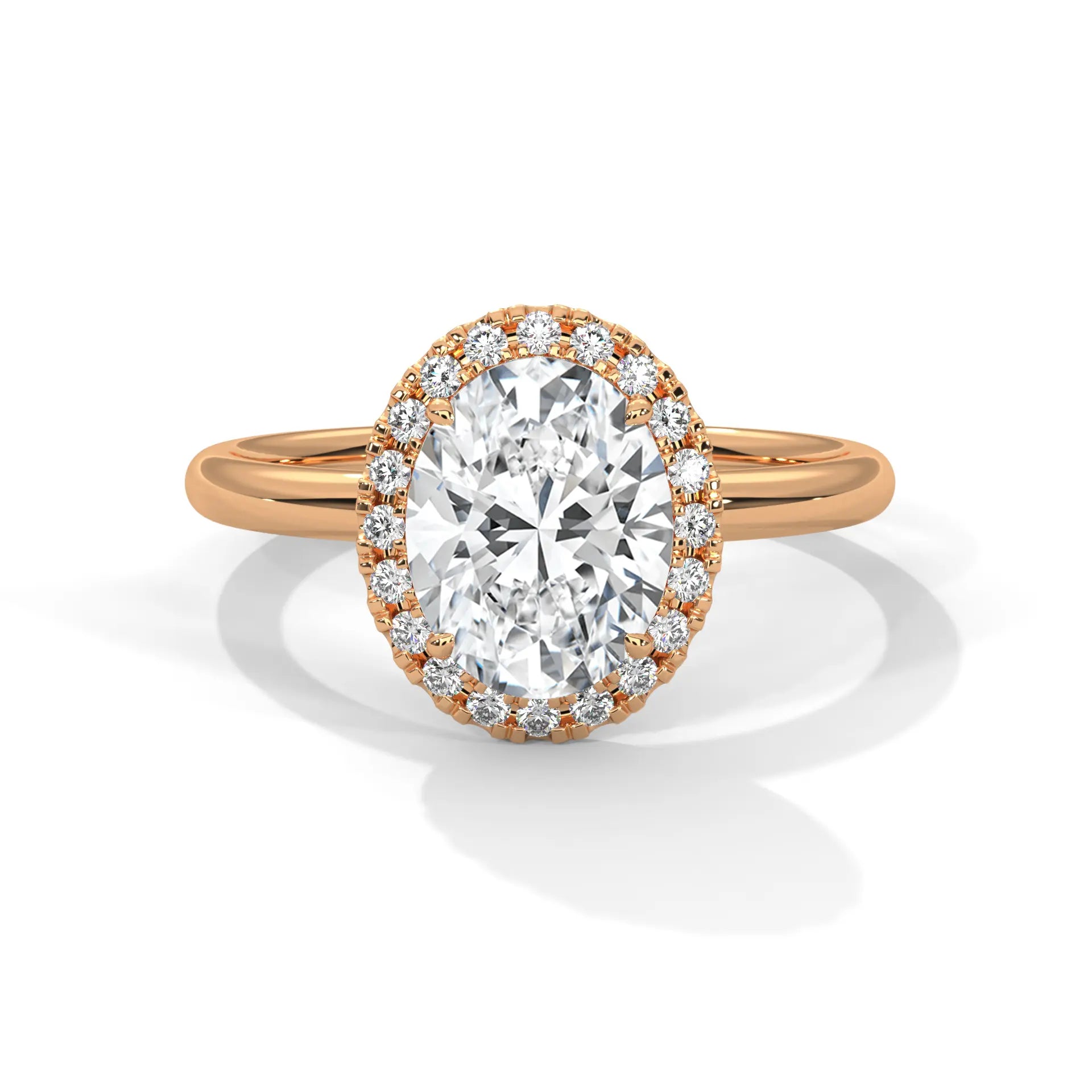 MJBS43 - Oval Cut Classic Halo Engagement Ring