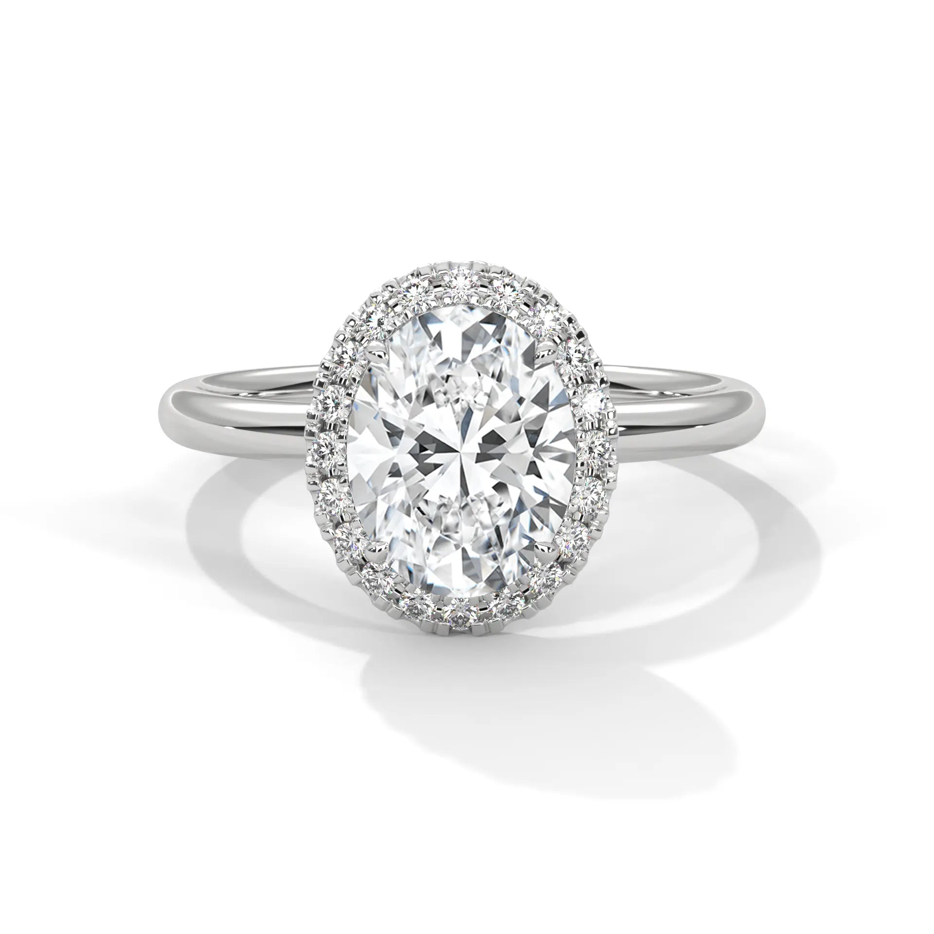 MJBS43 - Oval Cut Classic Halo Engagement Ring