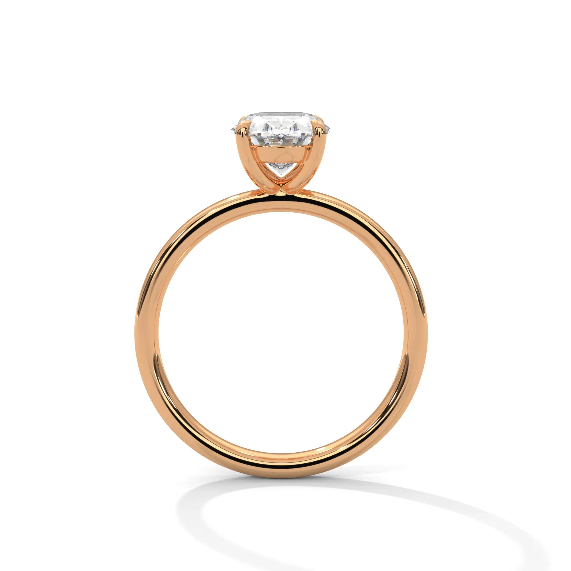 MJBS35 - Oval Solitaire Engagement Ring with Polished Band