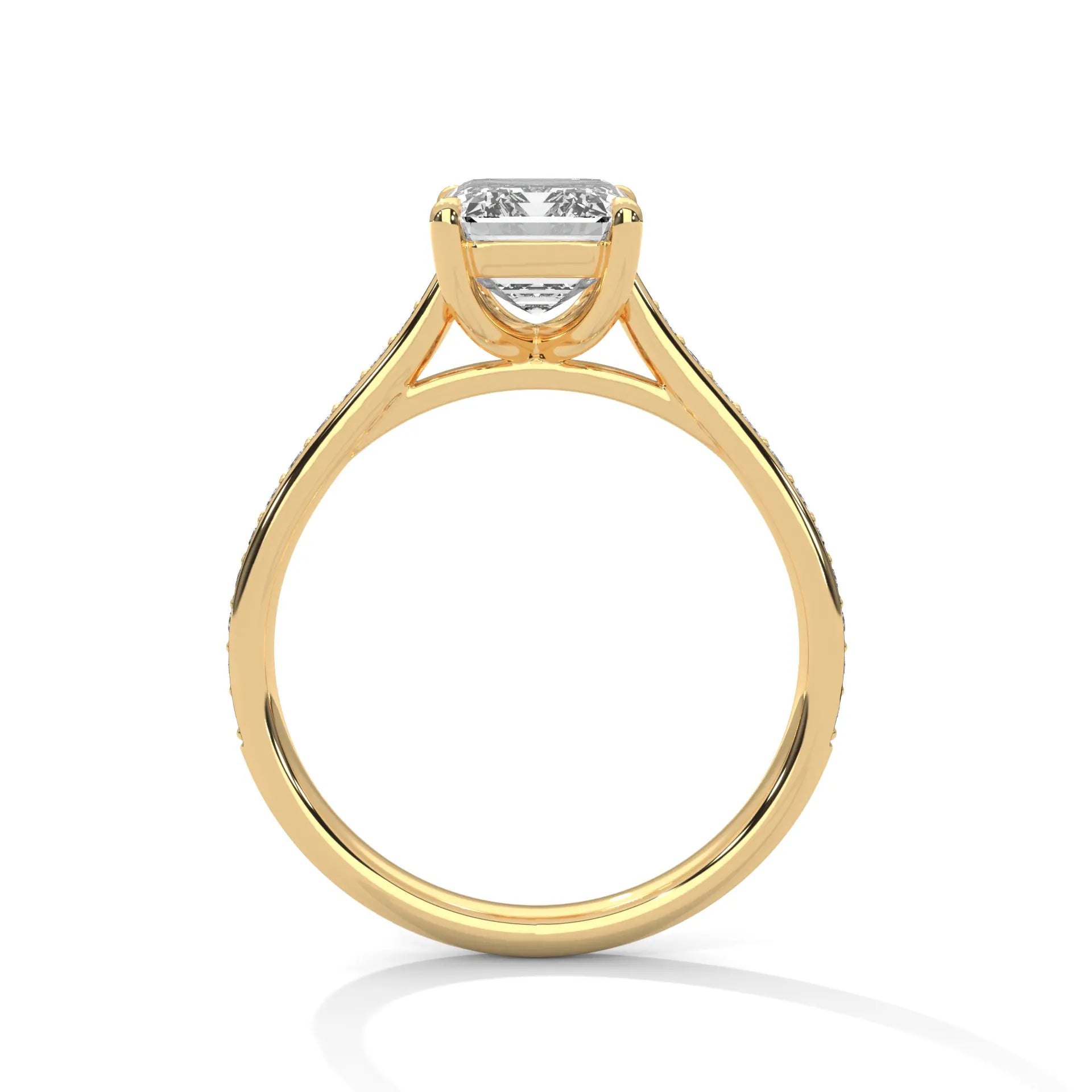 MJBS15 - Radiant Emerald Cut Contemporary Pavé Band