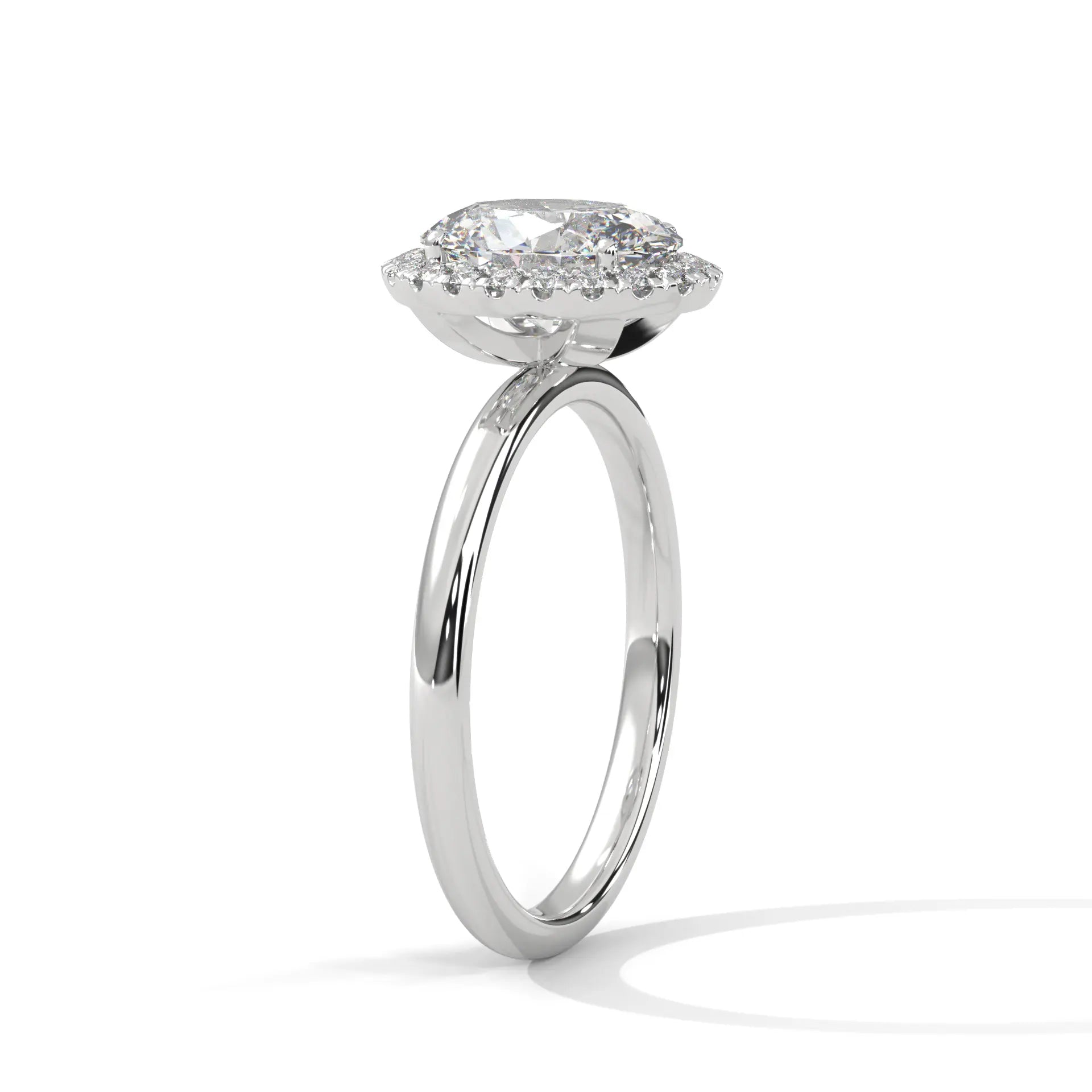 MJBS43 - Oval Cut Classic Halo Engagement Ring