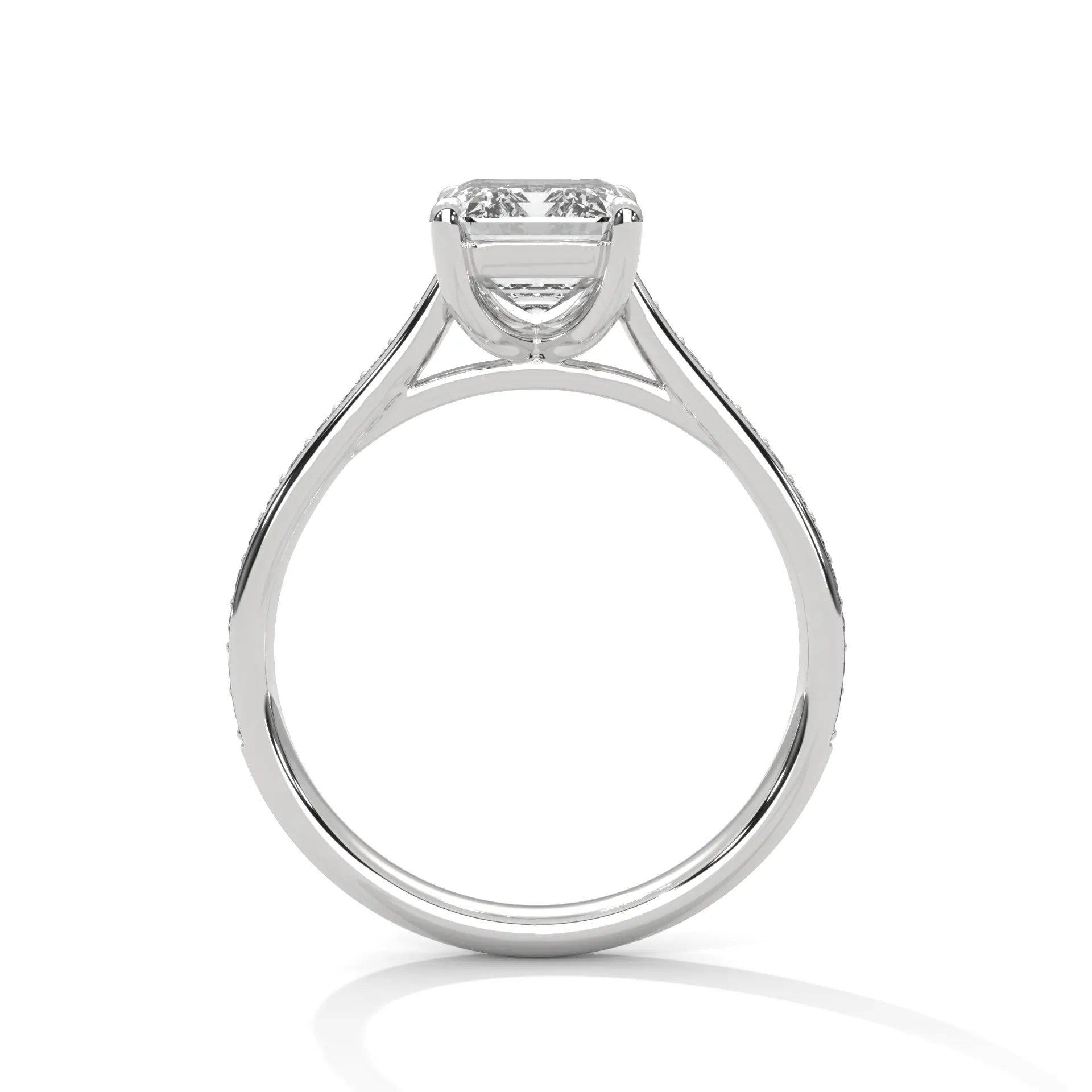 MJBS15 - Radiant Emerald Cut Contemporary Pavé Band