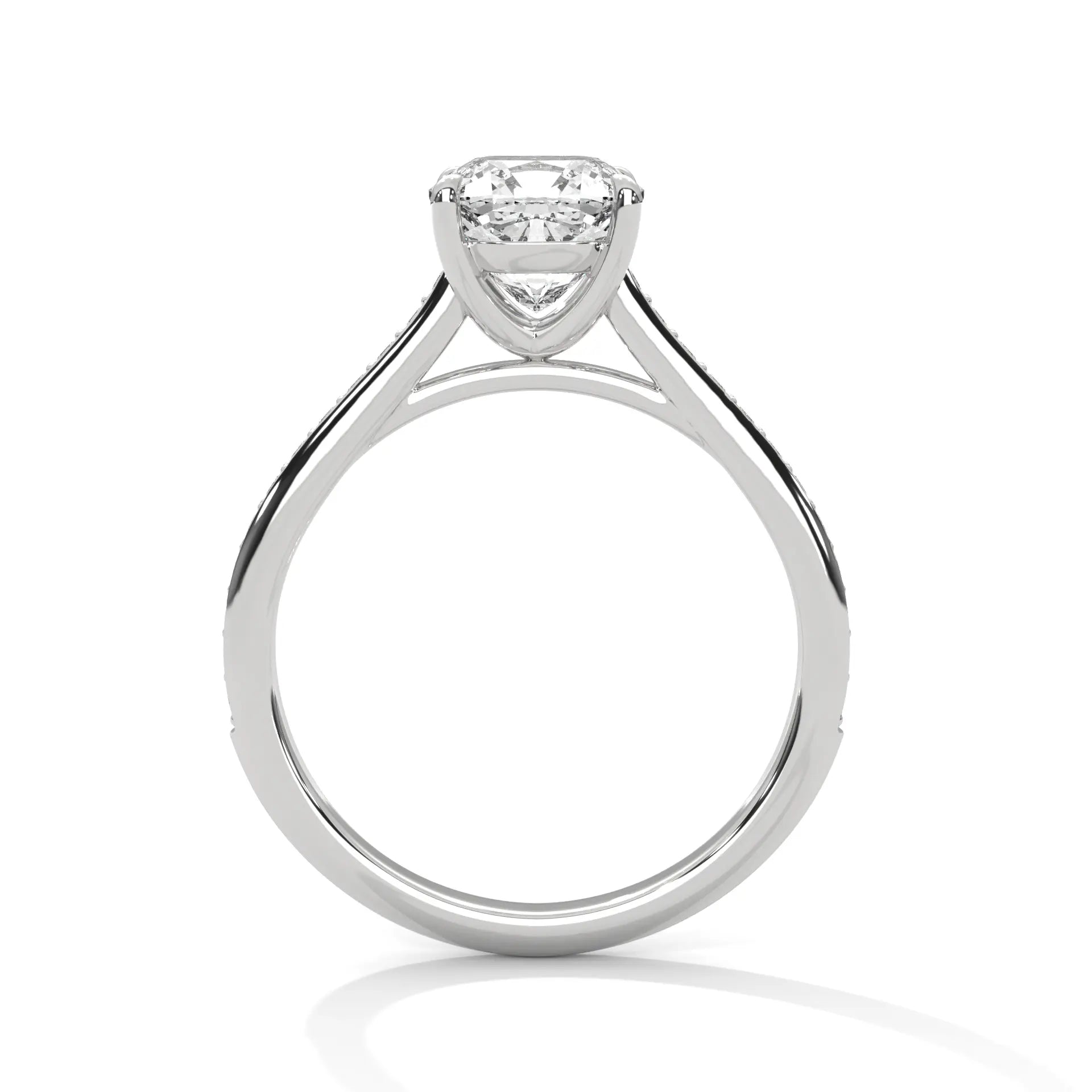MJBS40 - Classic Silhouette Cushion Prong-Set Wedding Band
