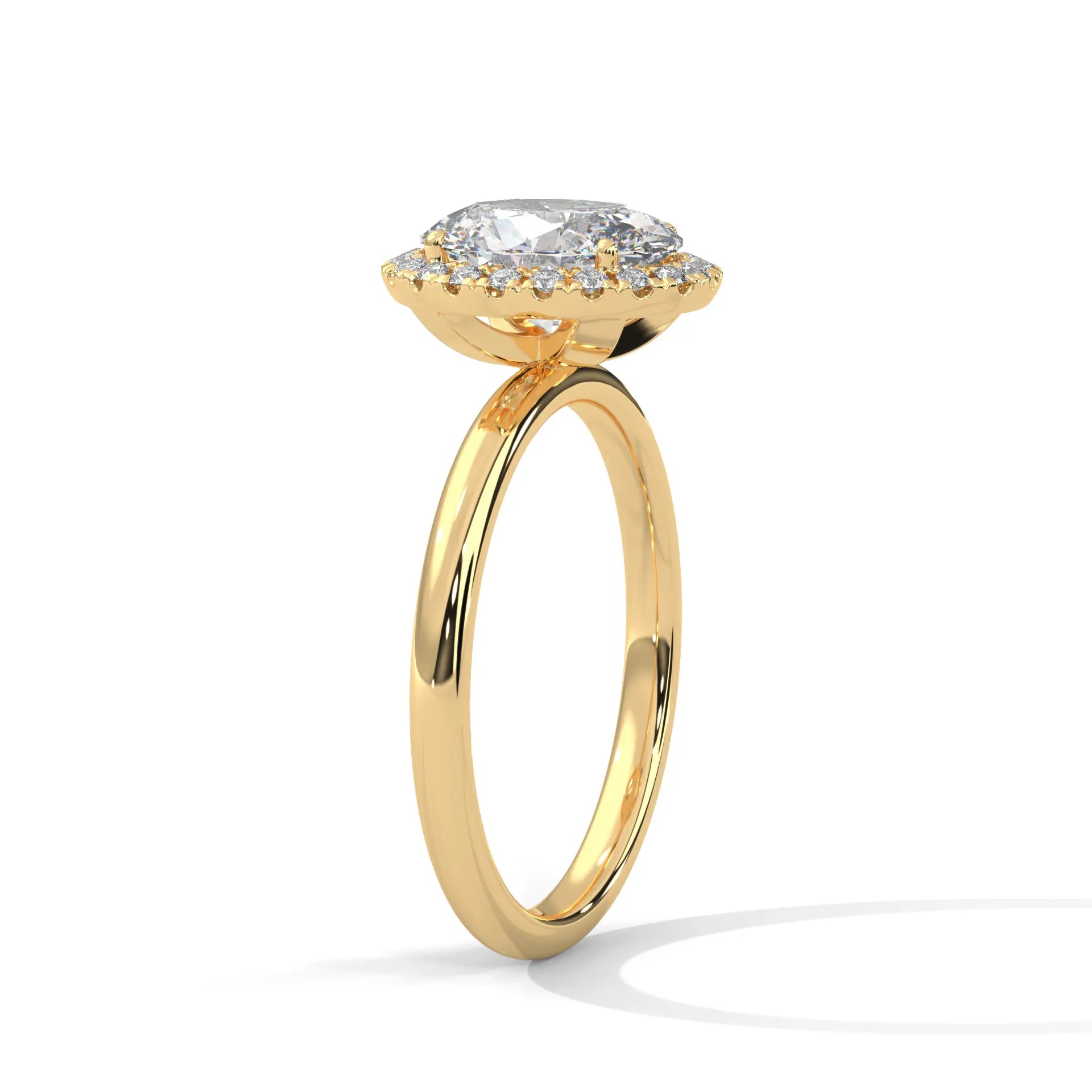 MJBS43 - Oval Cut Classic Halo Engagement Ring