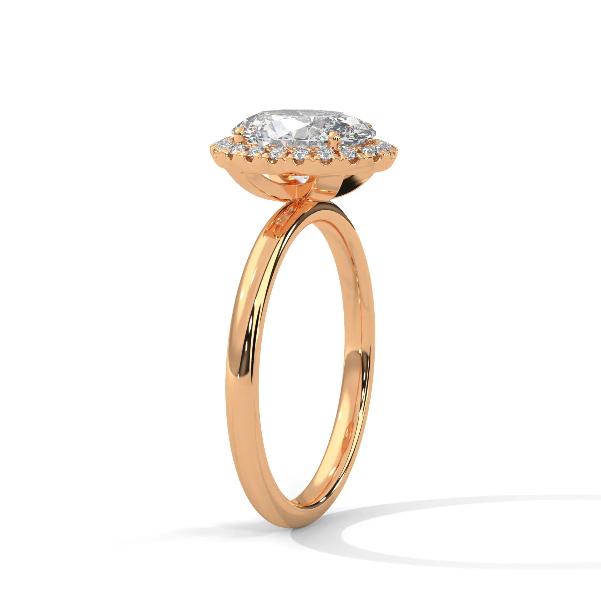 MJBS43 - Oval Cut Classic Halo Engagement Ring