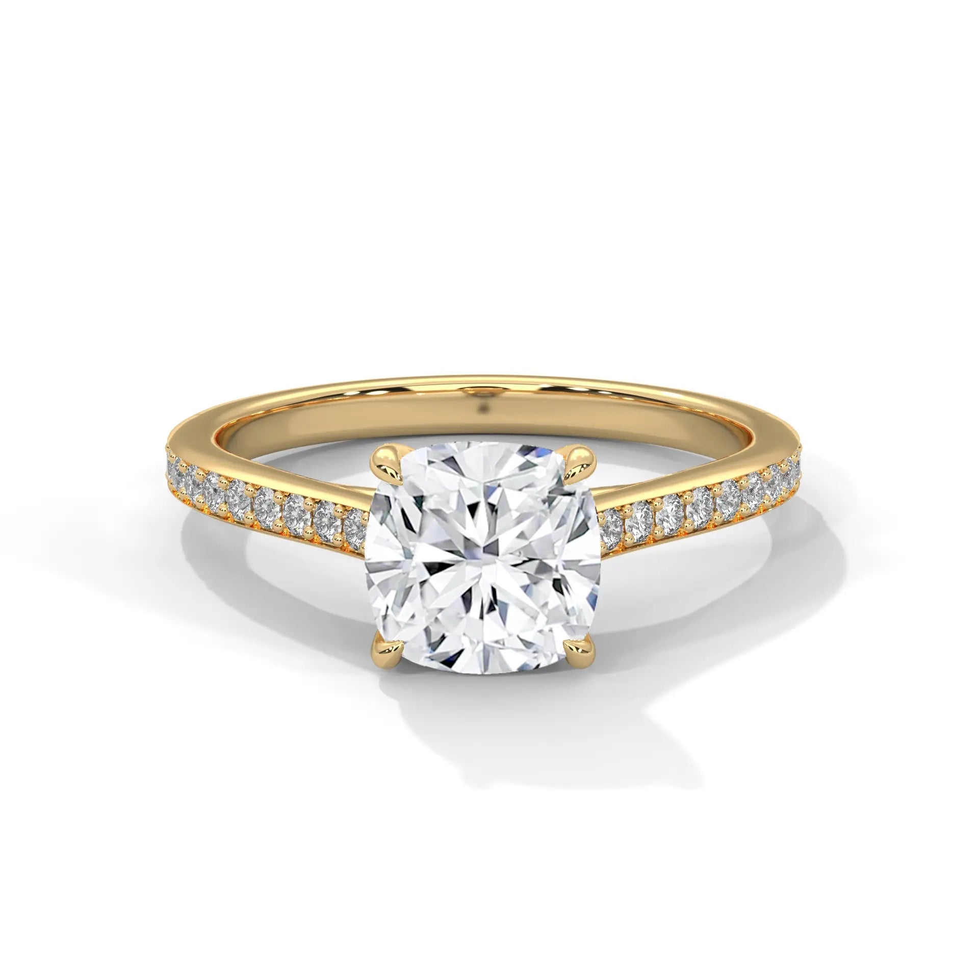 MJBS40 - Classic Silhouette Cushion Prong-Set Wedding Band