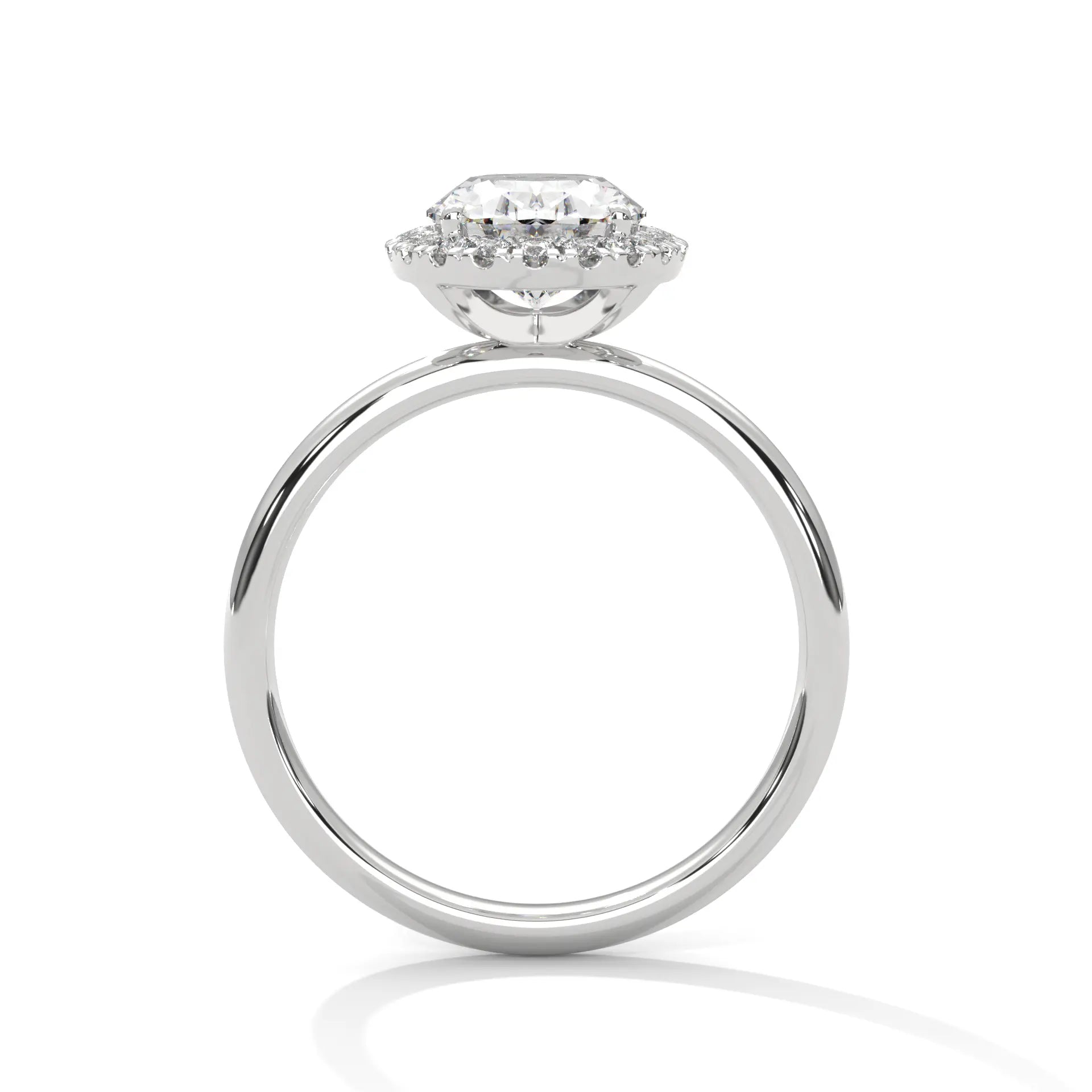 MJBS43 - Oval Cut Classic Halo Engagement Ring
