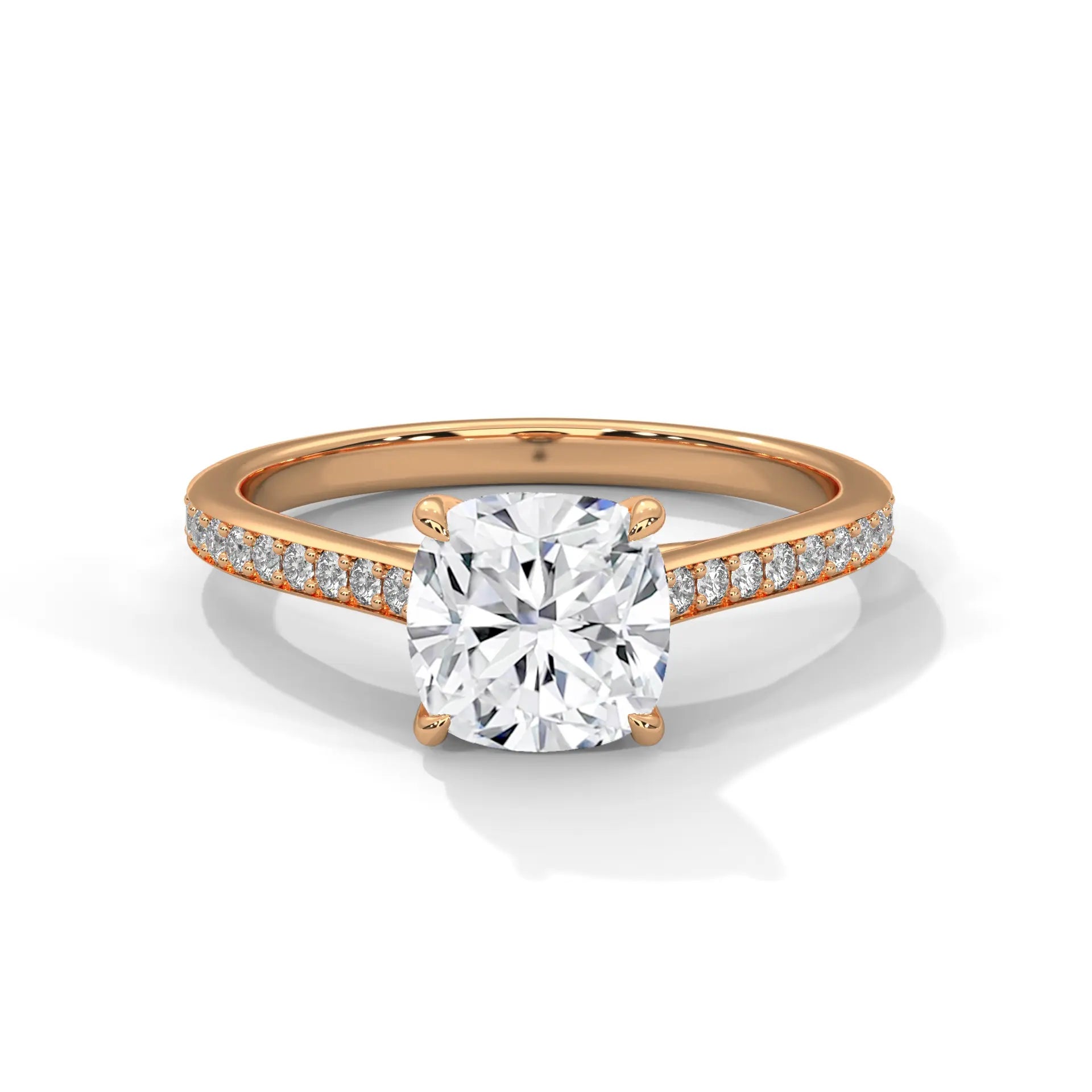 MJBS40 - Classic Silhouette Cushion Prong-Set Wedding Band