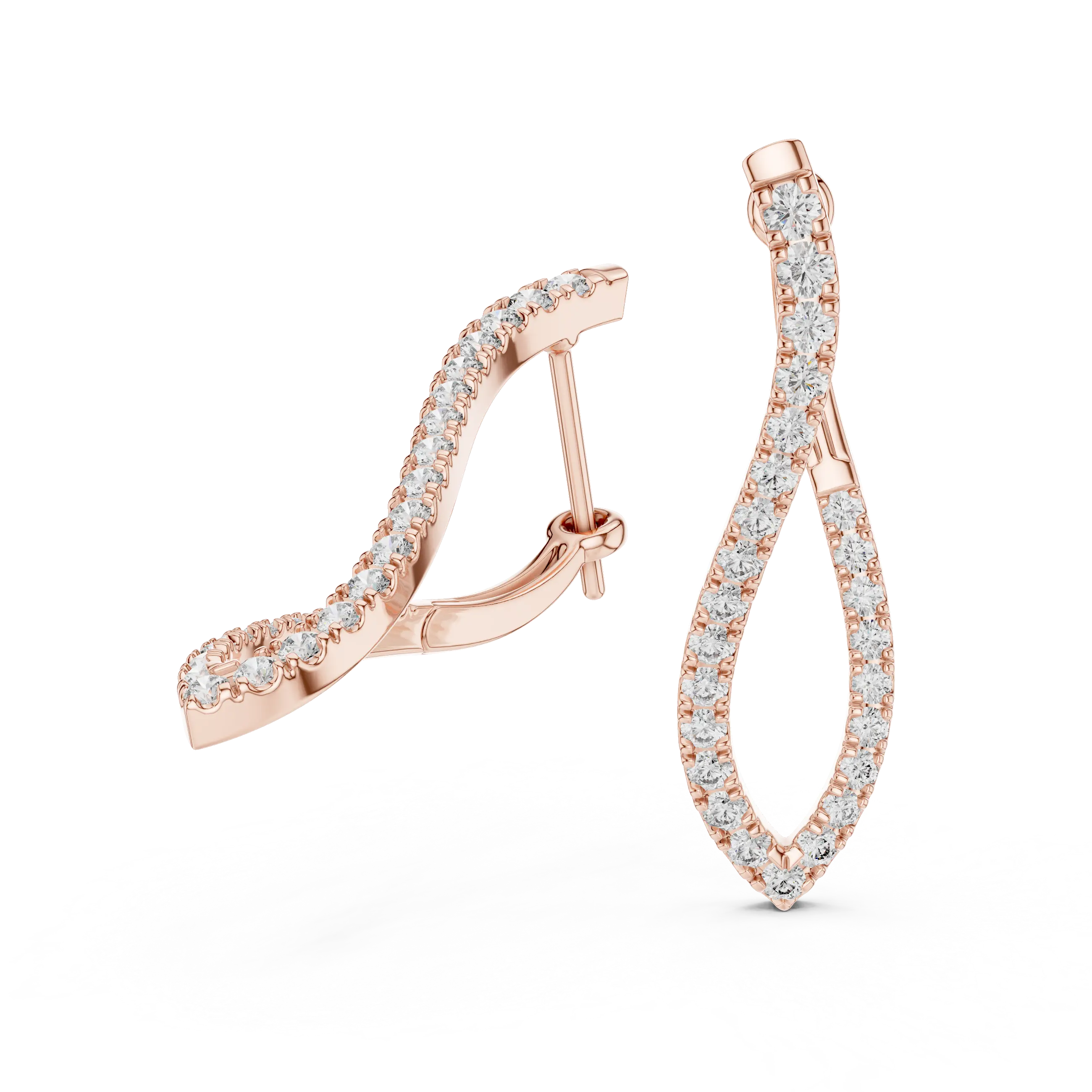 MJER14 - Twisted Infinity Pavé Hoop Earrings