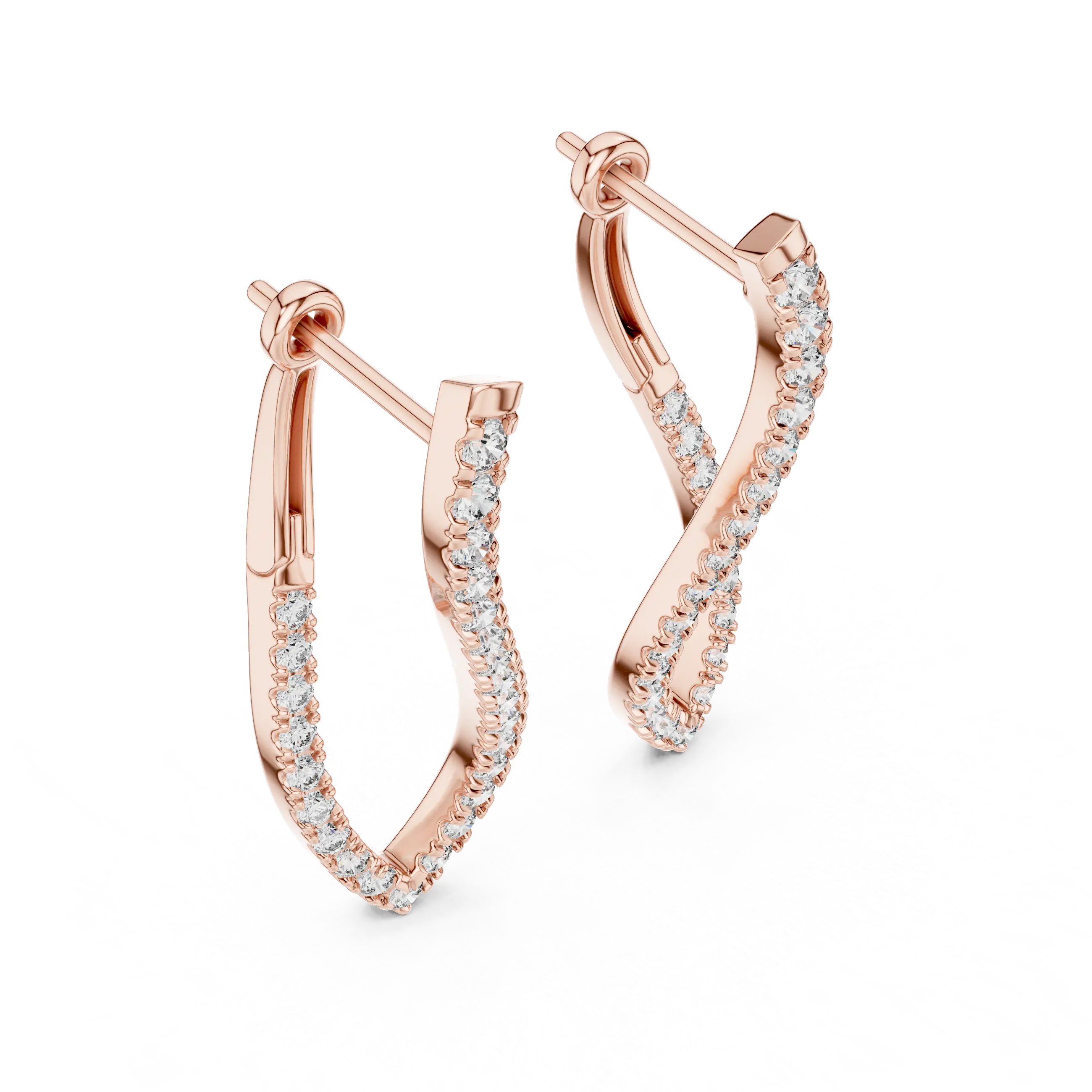 MJER14 - Twisted Infinity Pavé Hoop Earrings
