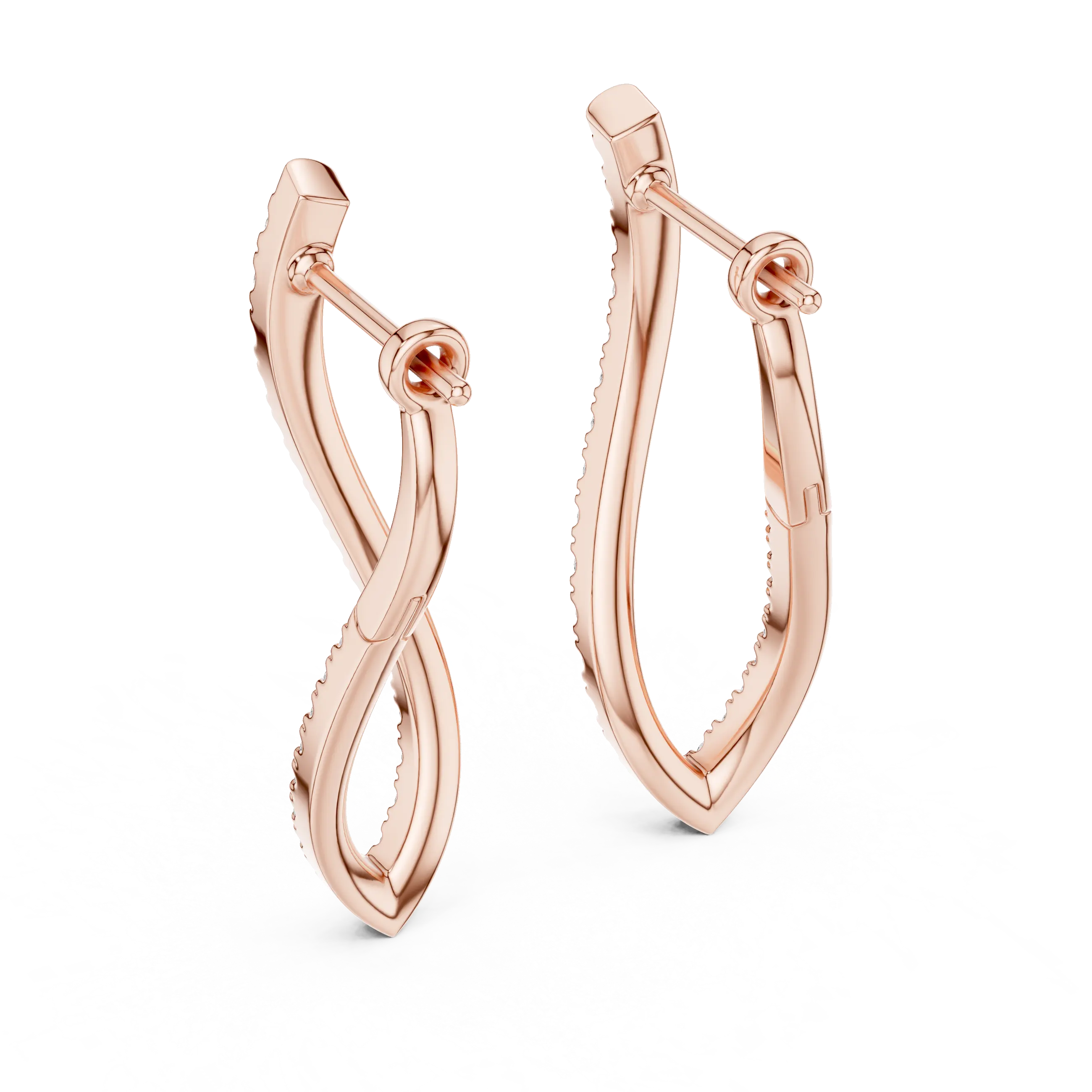 MJER14 - Twisted Infinity Pavé Hoop Earrings