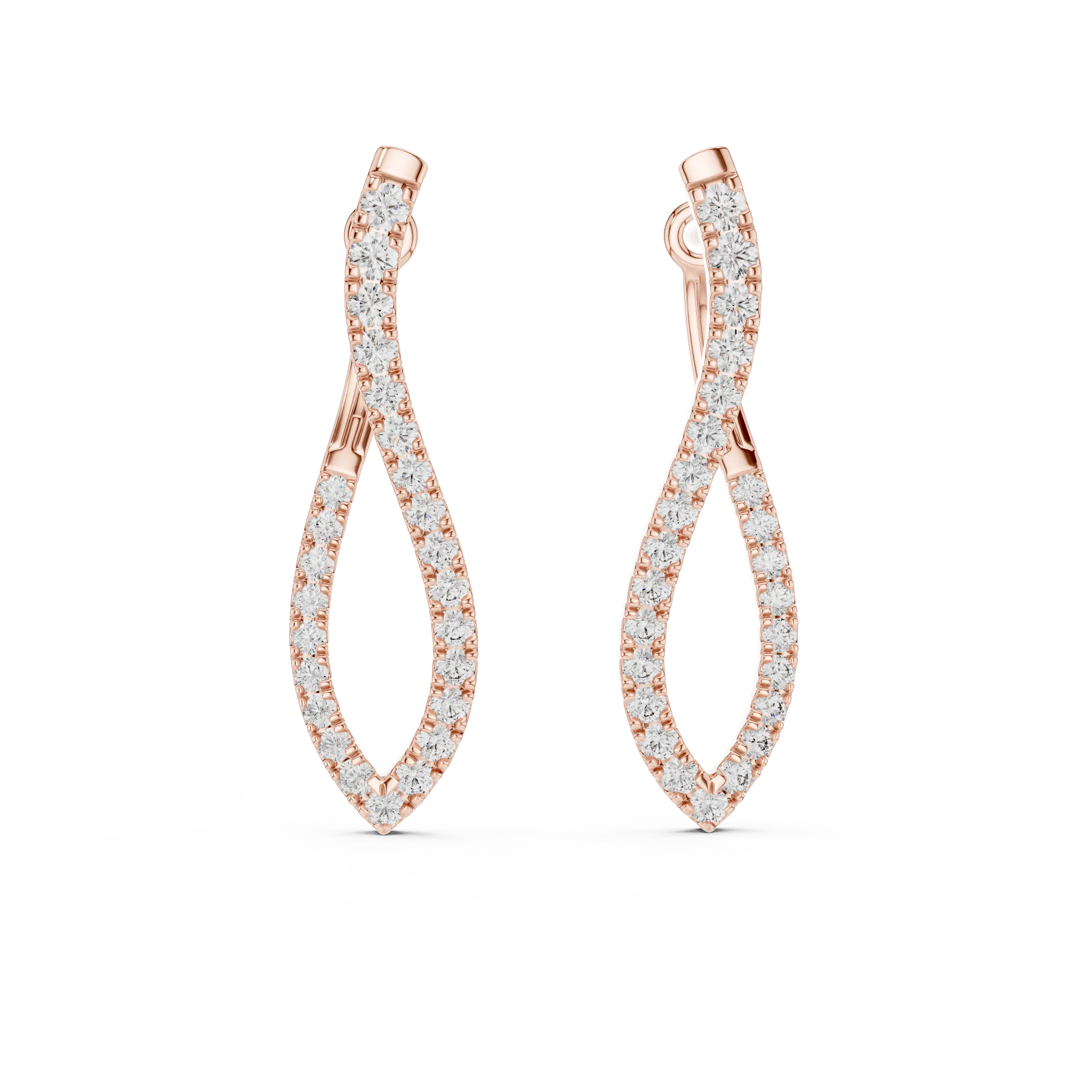 MJER14 - Twisted Infinity Pavé Hoop Earrings