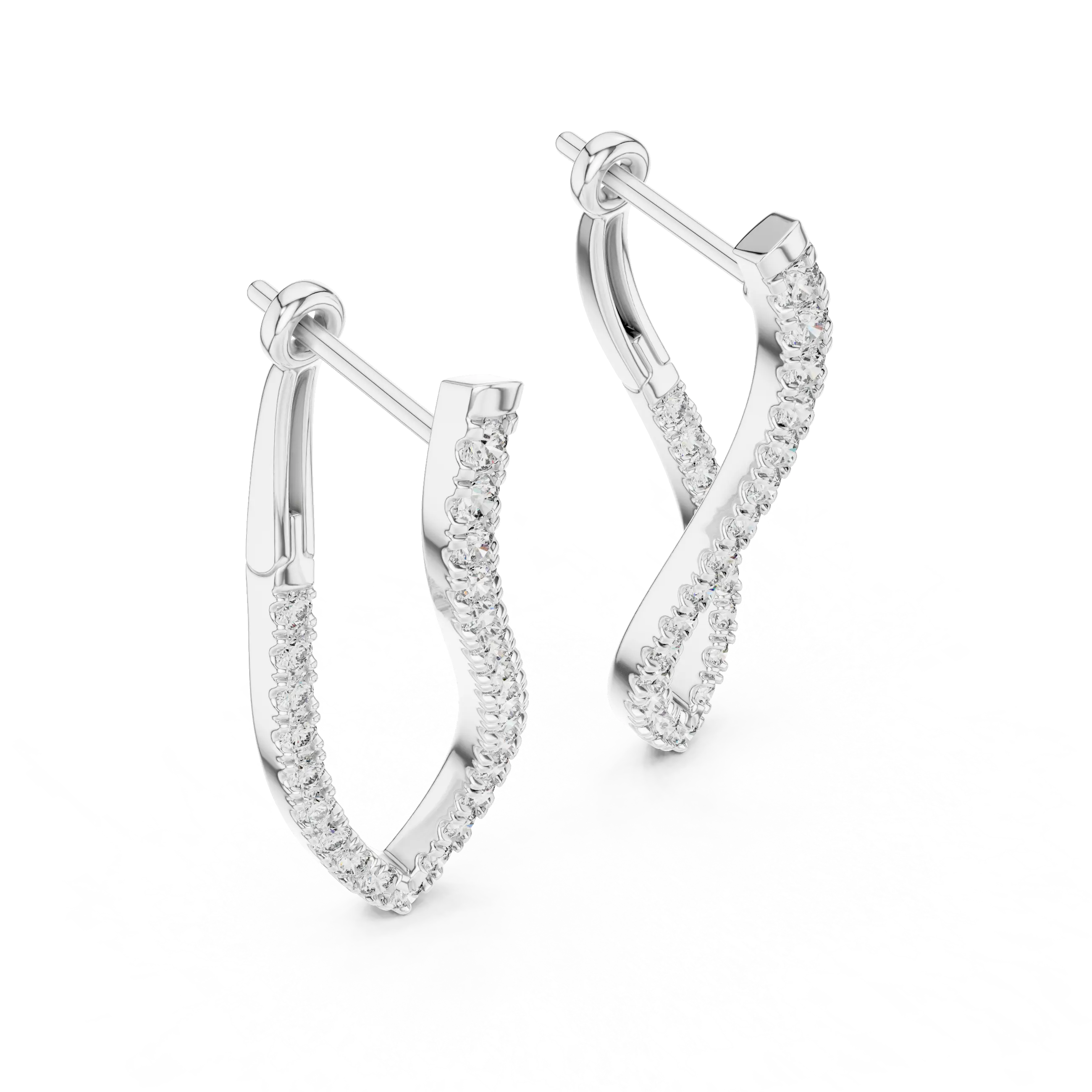 MJER14 - Twisted Infinity Pavé Hoop Earrings
