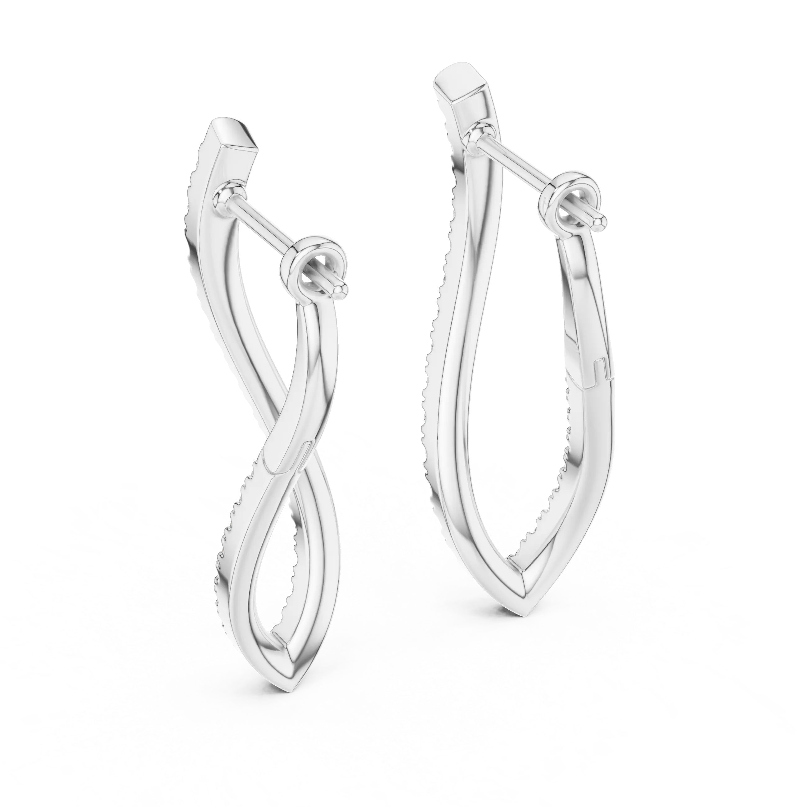 MJER14 - Twisted Infinity Pavé Hoop Earrings