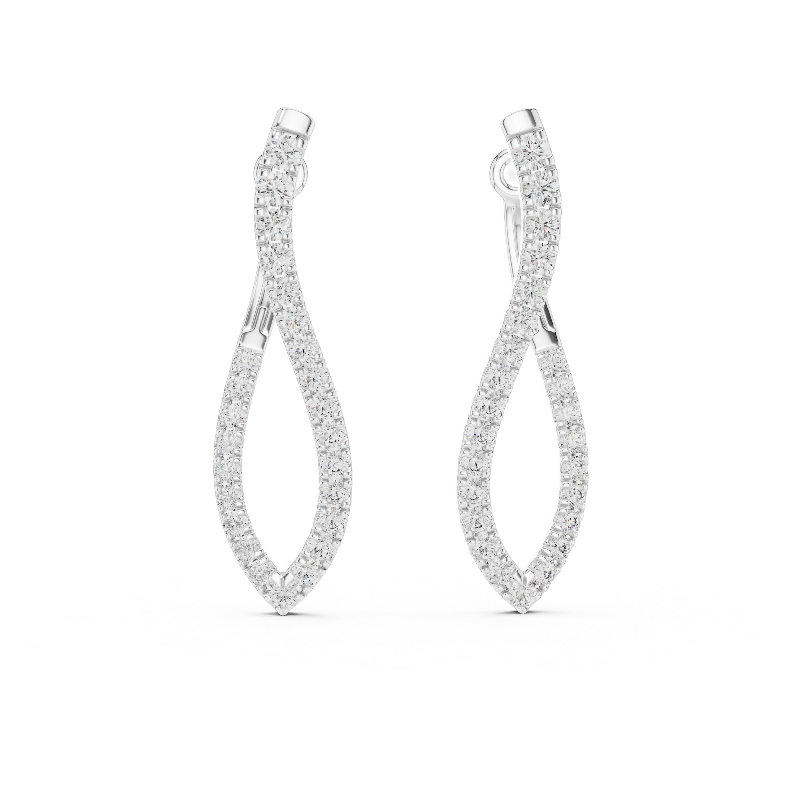 MJER14 - Twisted Infinity Pavé Hoop Earrings