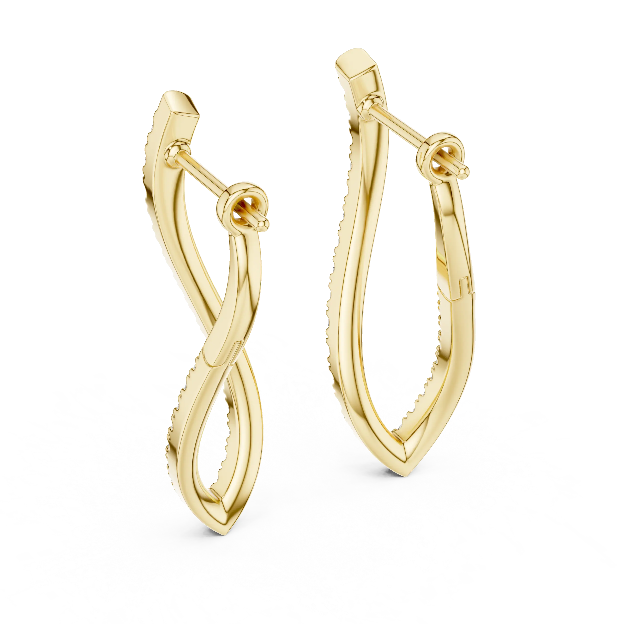 MJER14 - Twisted Infinity Pavé Hoop Earrings