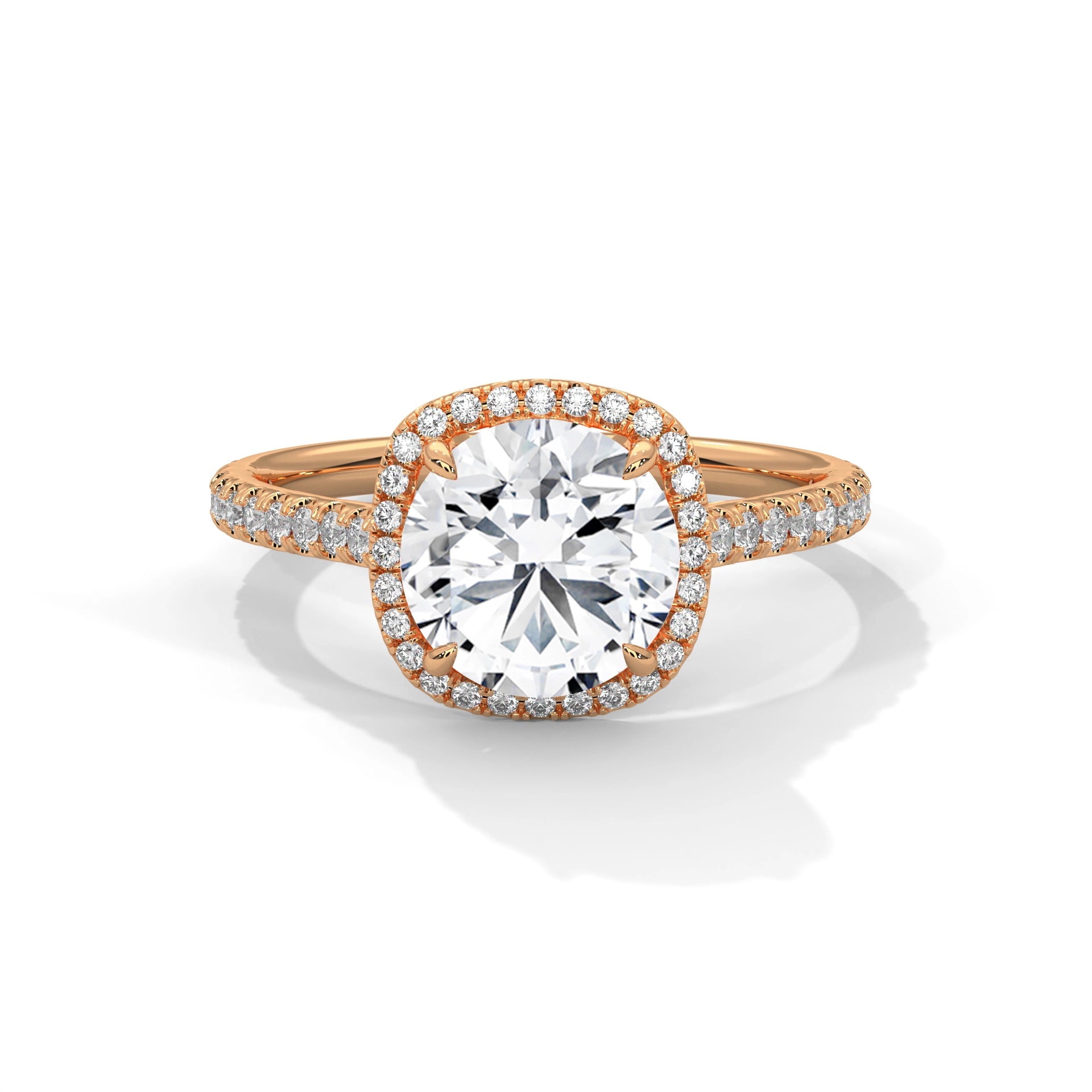 MJBS3 - Round Brilliant Cushion Halo Engagement Ring