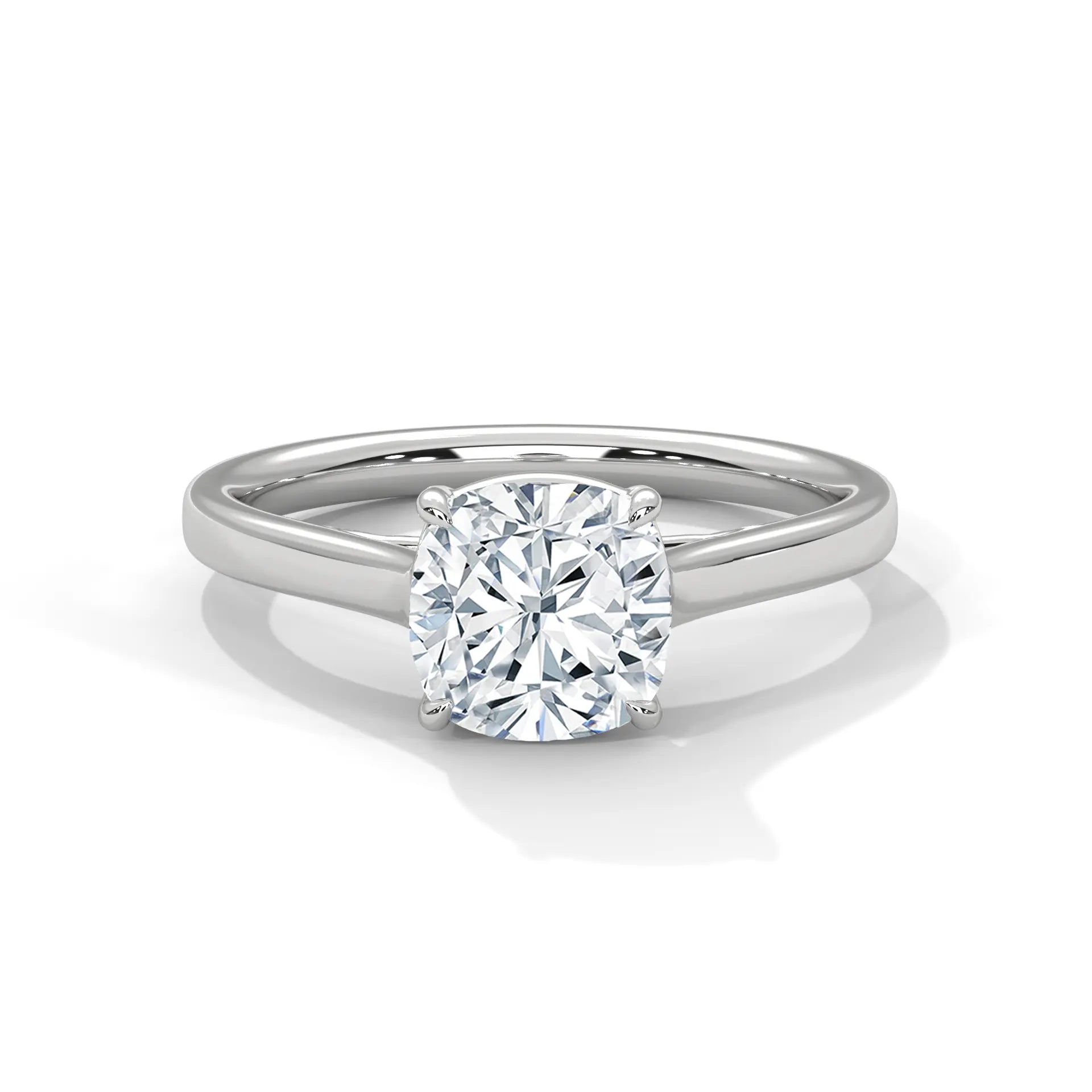 MJBS26 - Cushion Cut Four-Prong Cushion Center Stone Band