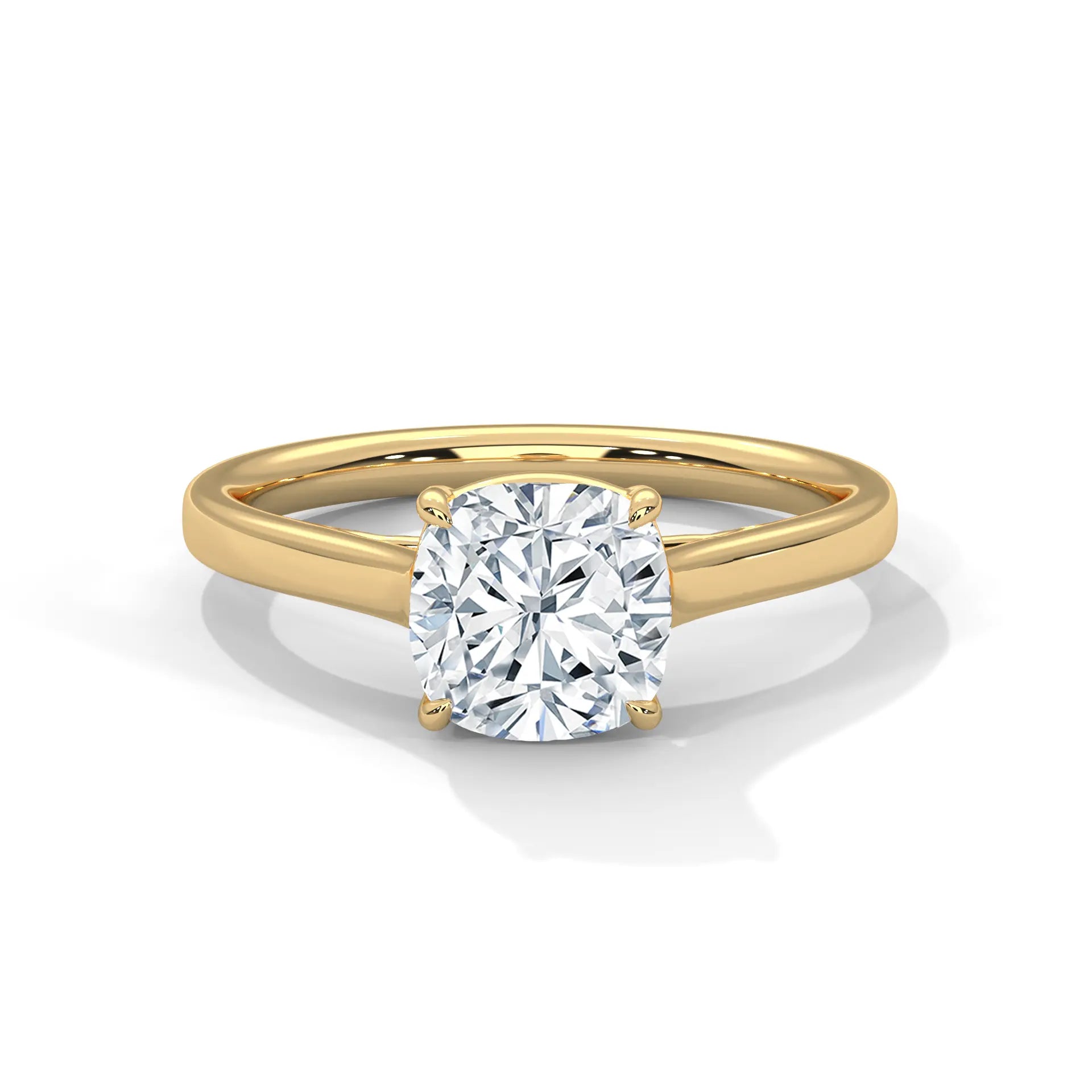 MJBS26 - Cushion Cut Four-Prong Cushion Center Stone Band