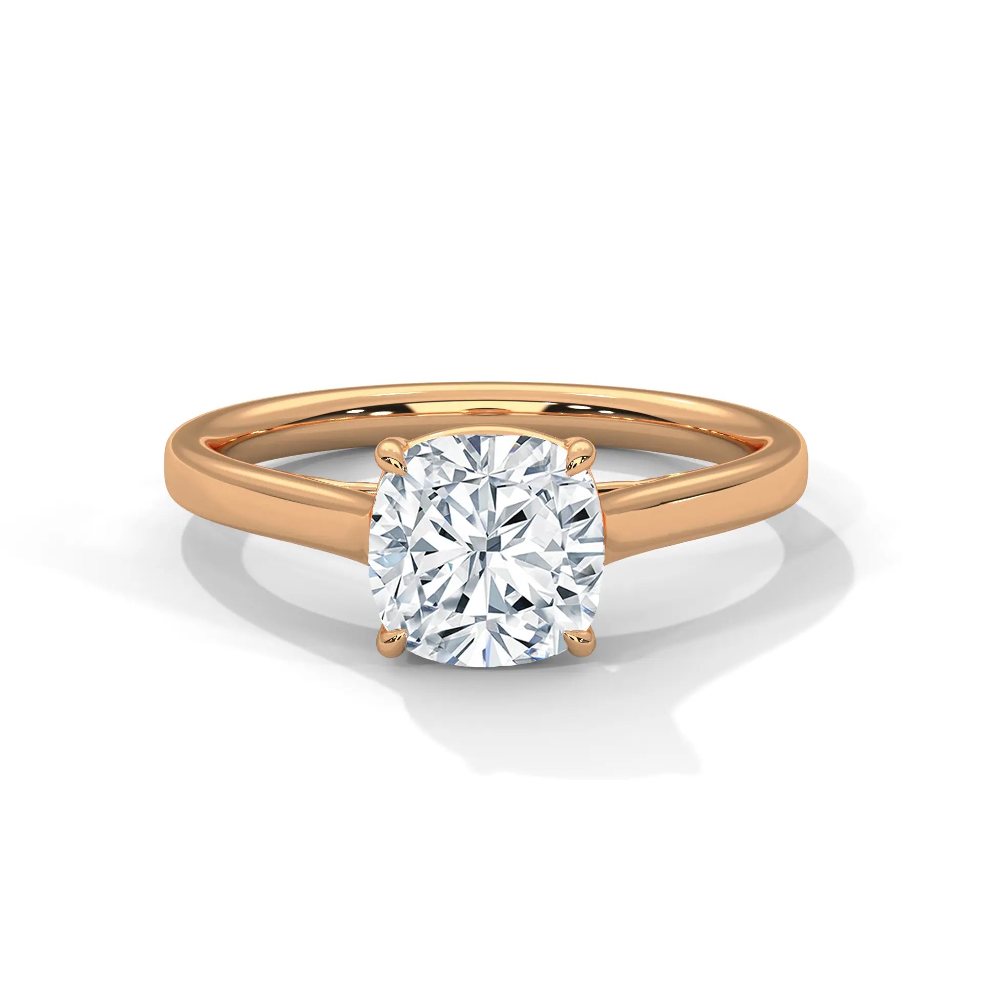 MJBS26 - Cushion Cut Four-Prong Cushion Center Stone Band