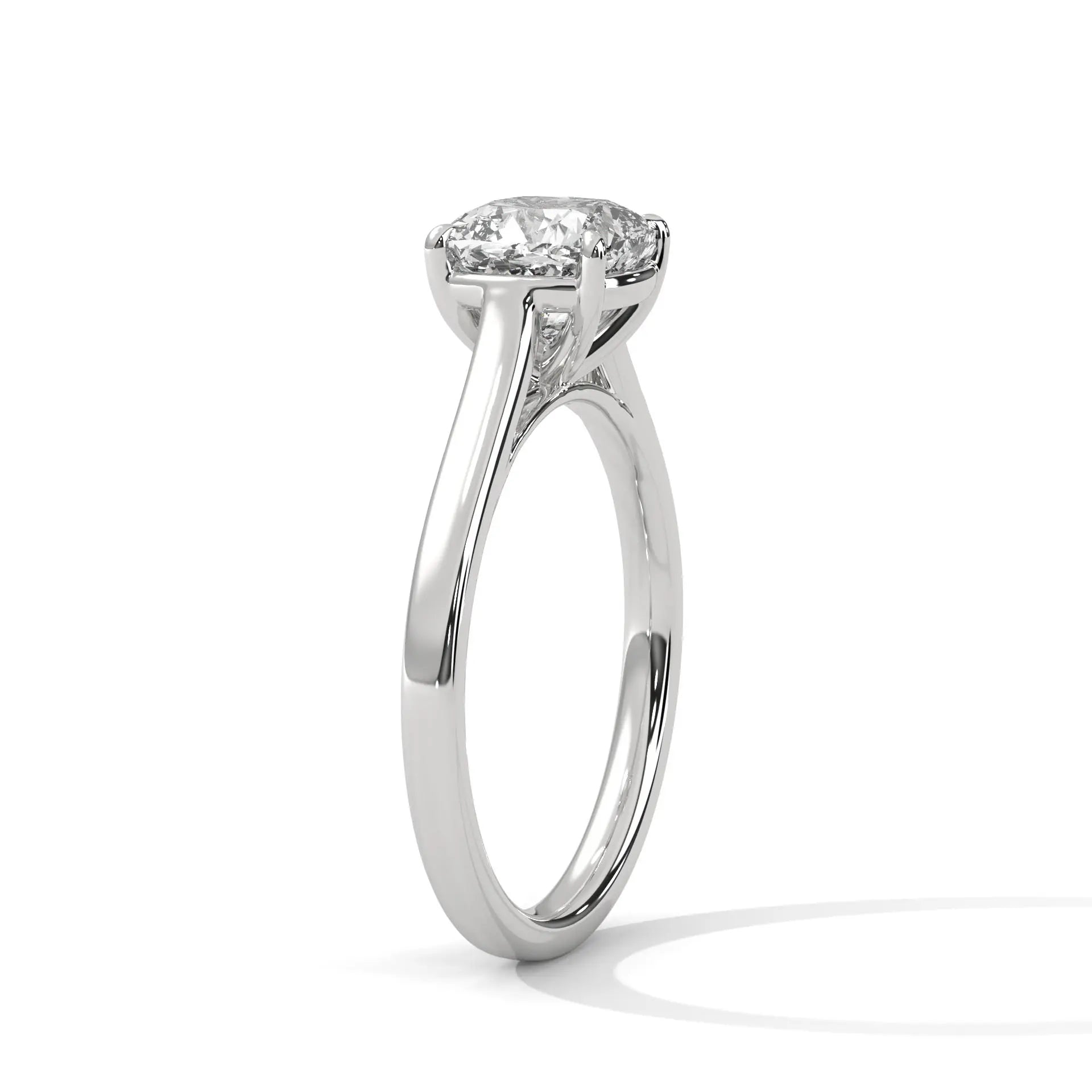 MJBS26 - Cushion Cut Four-Prong Cushion Center Stone Band