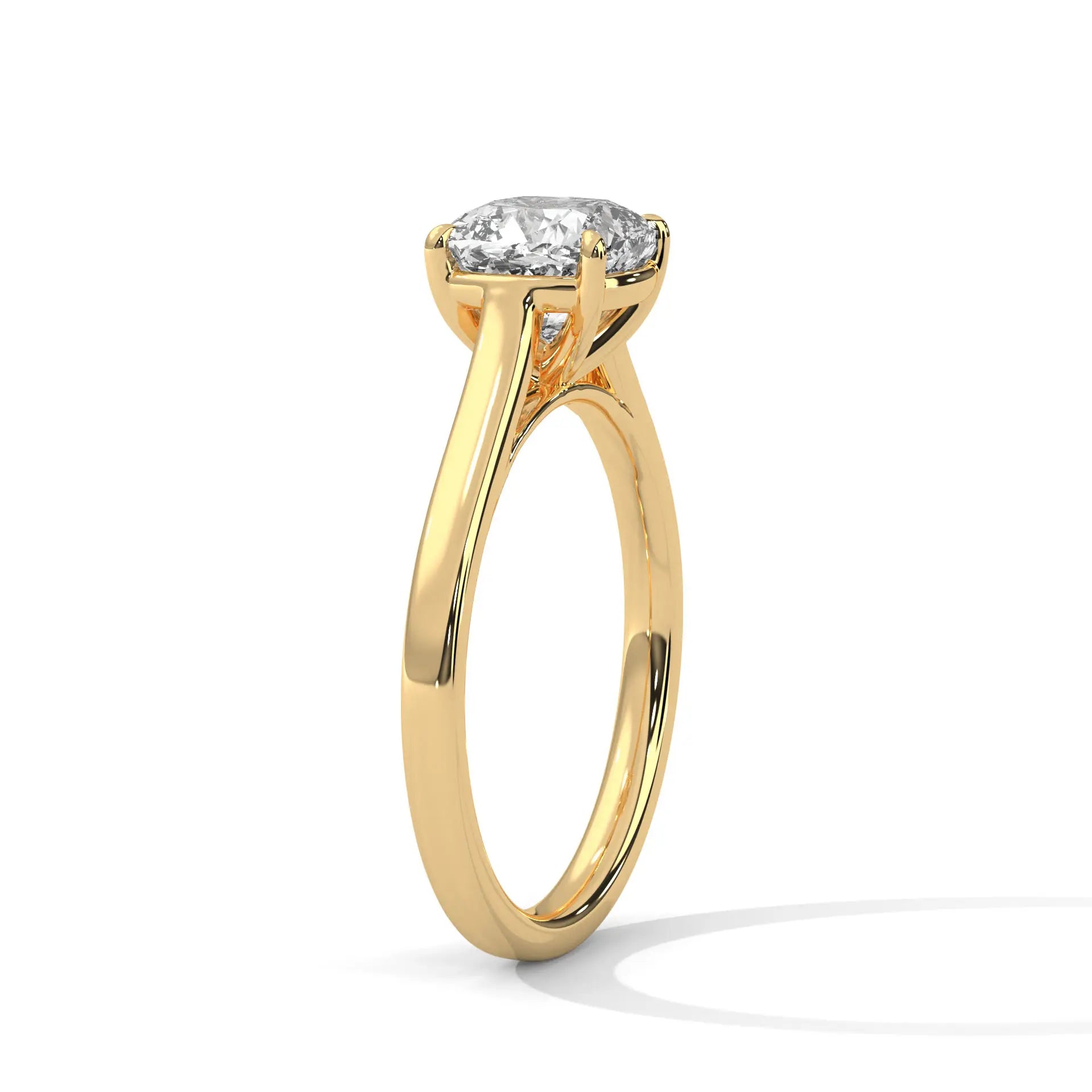 MJBS26 - Cushion Cut Four-Prong Cushion Center Stone Band