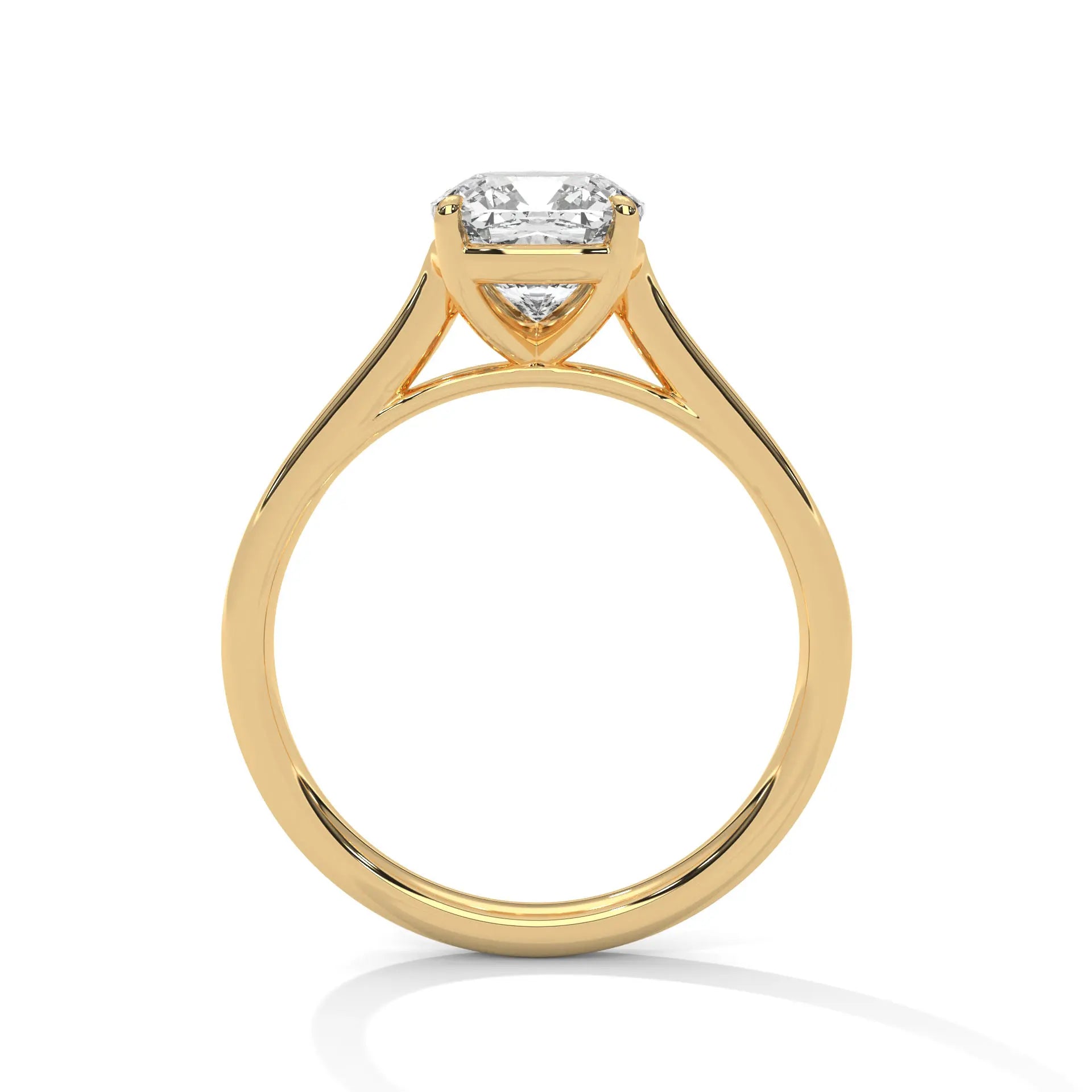 MJBS26 - Cushion Cut Four-Prong Cushion Center Stone Band
